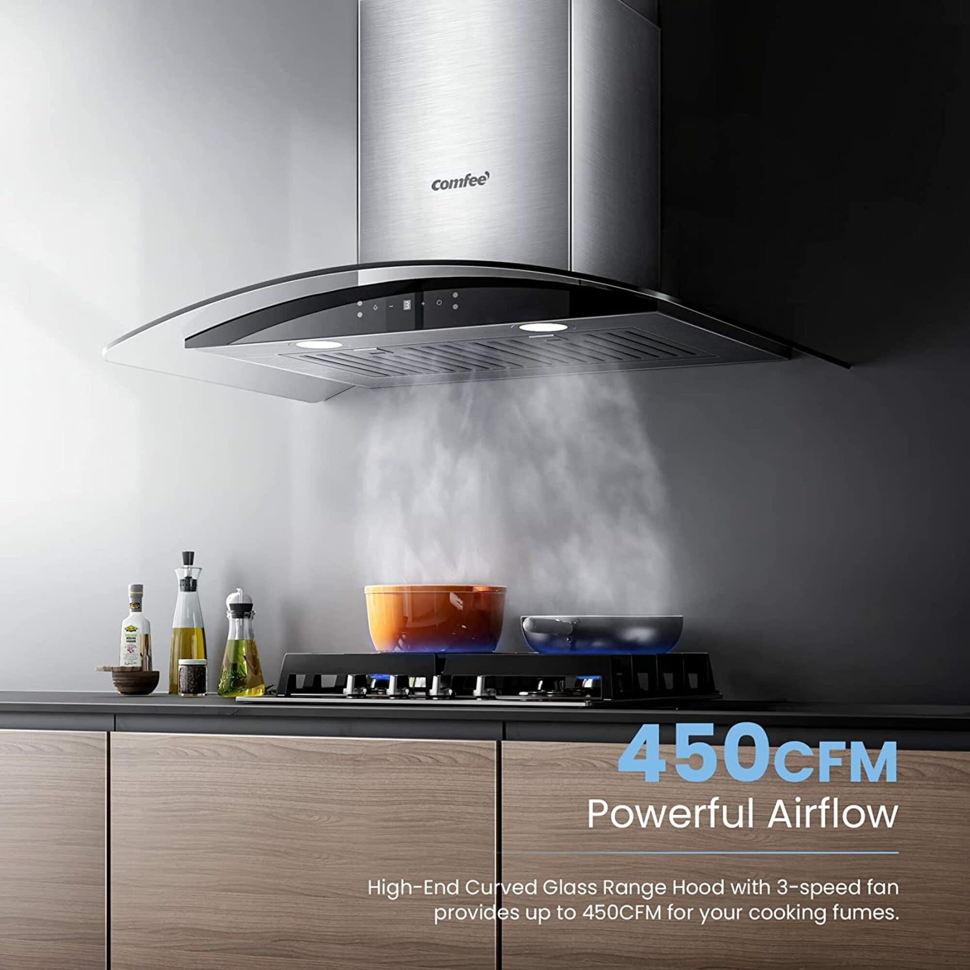 30-Inch Stainless Steel Convertible Wall Mounted Range Hood