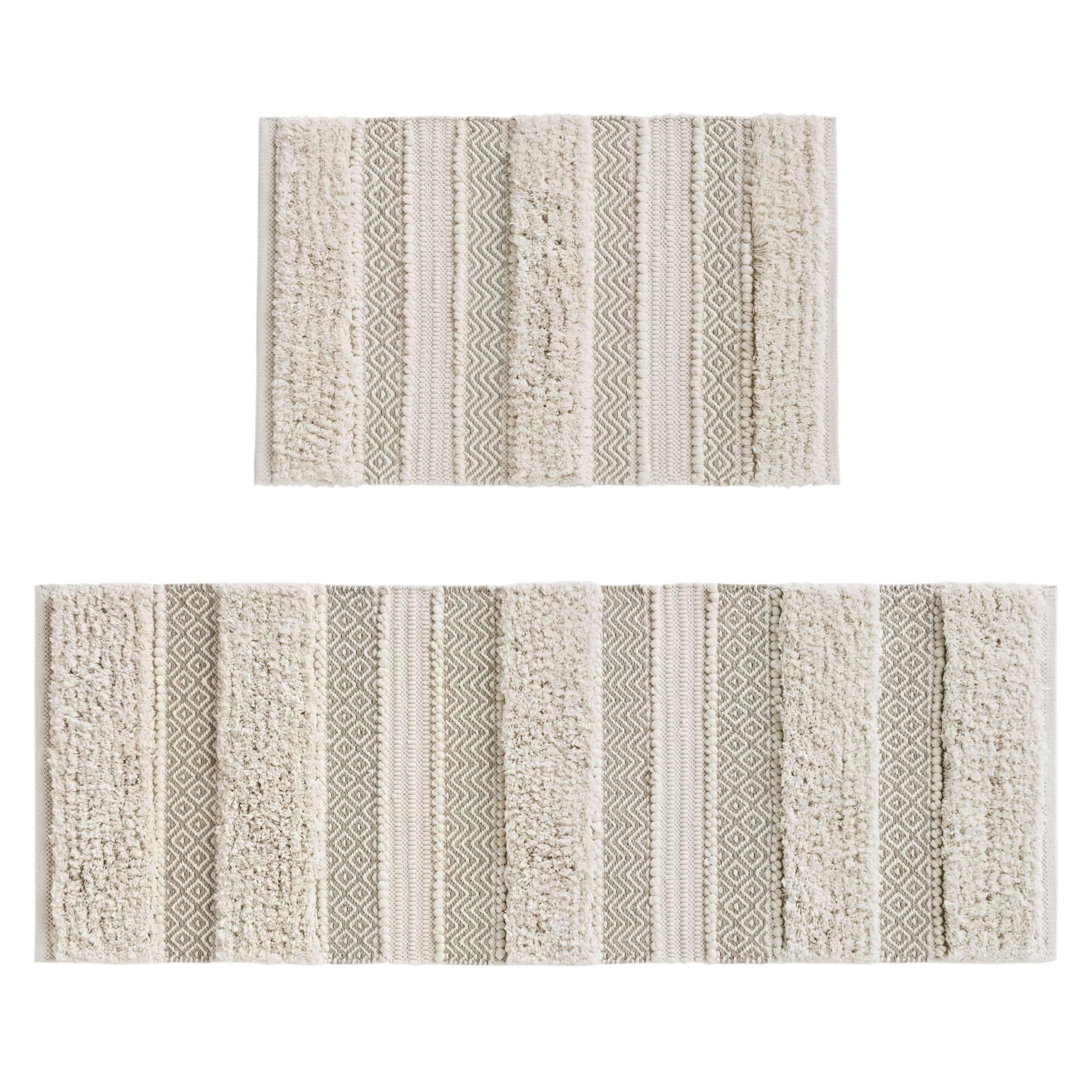 INK+IVY Asher Cotton Blend Bath Rug with Non-Slip Backing