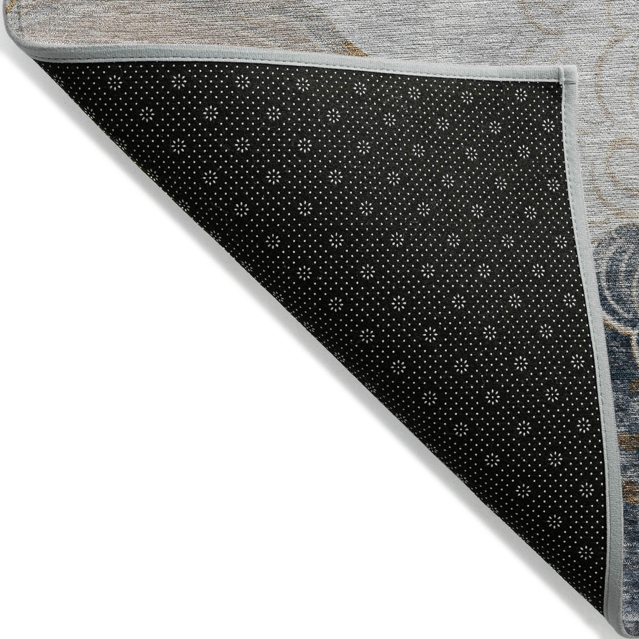 Machine Washable Indoor/Outdoor Cinead ACN1686 Gray Rug
