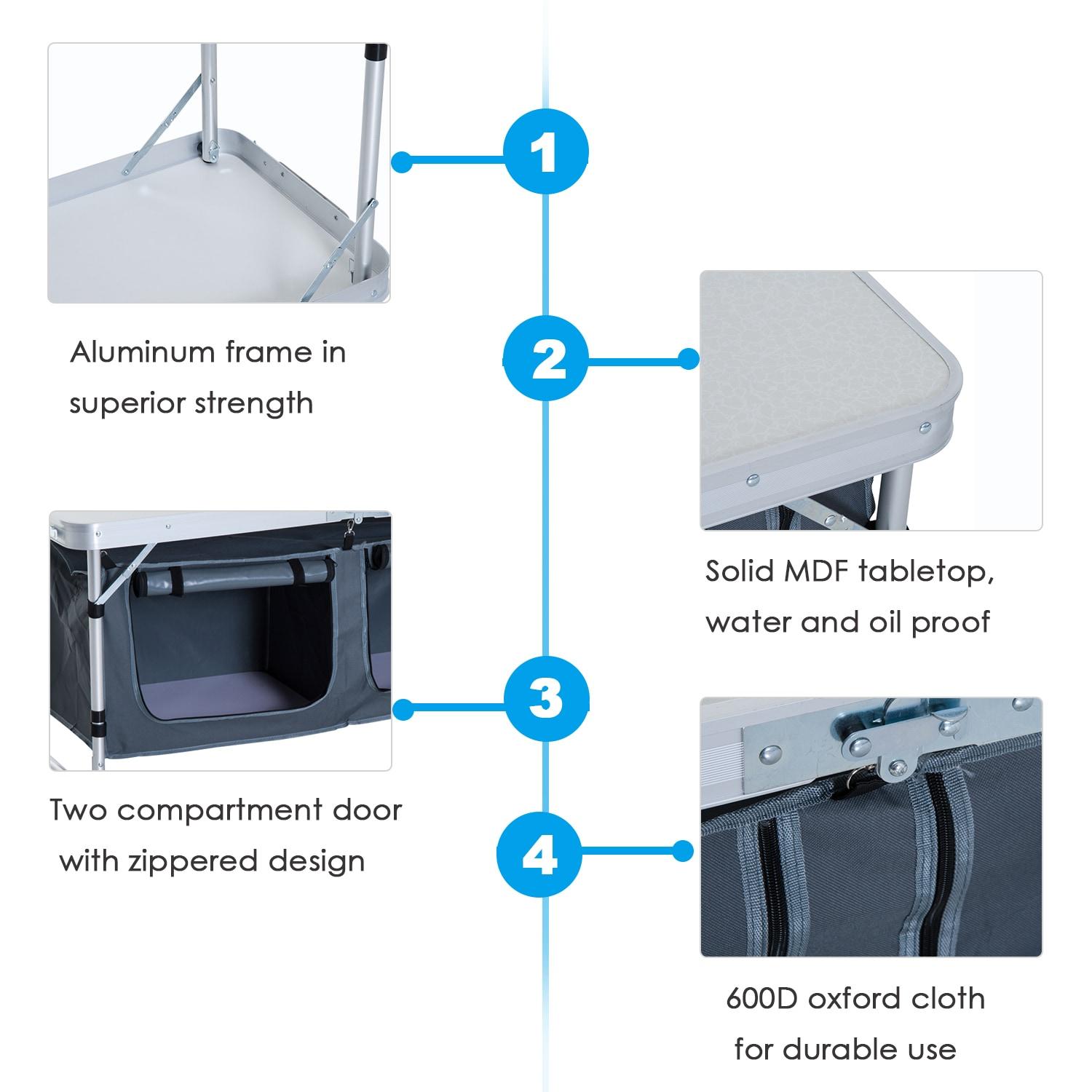 47.2'' Rectangular Adjustable Folding Table