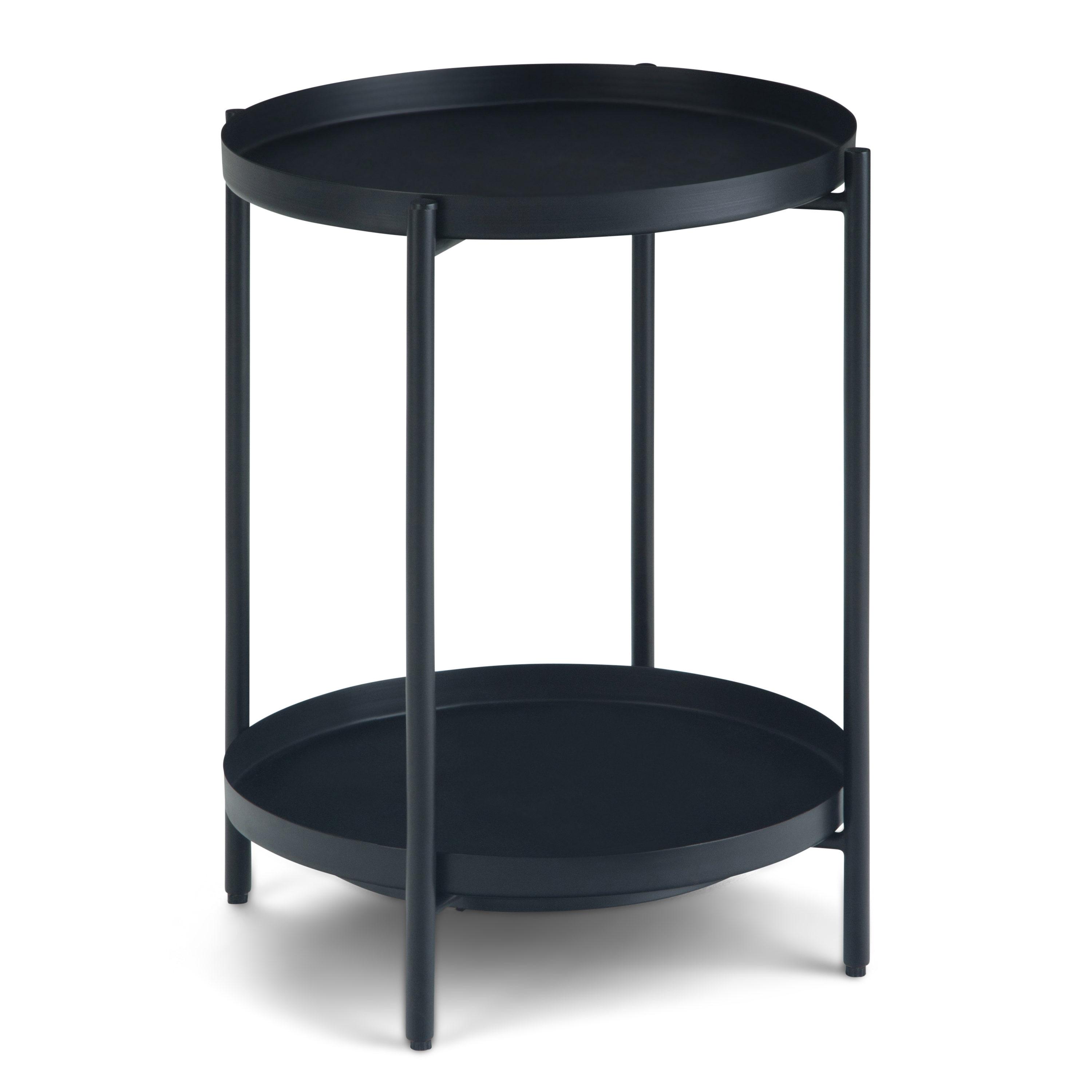Simpli Home Monet Industrial 17 " Metal Metal End Table in Black