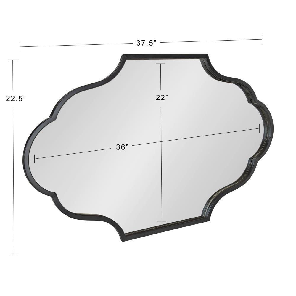 24"x37" Rowla Framed Decorative Wall Mirror Black - Kate & Laurel: Oval, Scalloped Edge, Vintage Design
