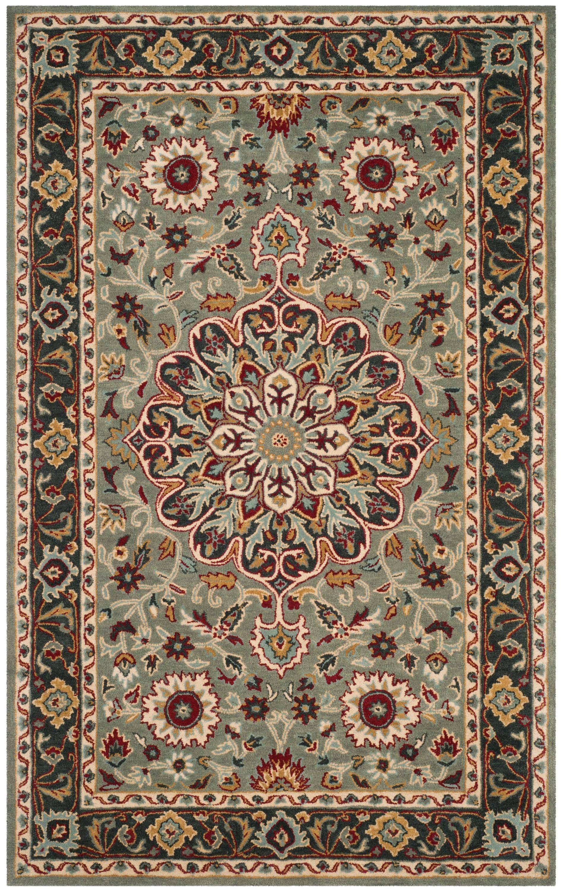 Safavieh  Handmade Heritage Chimere Traditional Wool Rug 4'  x  6' 4' x 6' Indoor,Handmade Living Room,Bedroom Rectangle