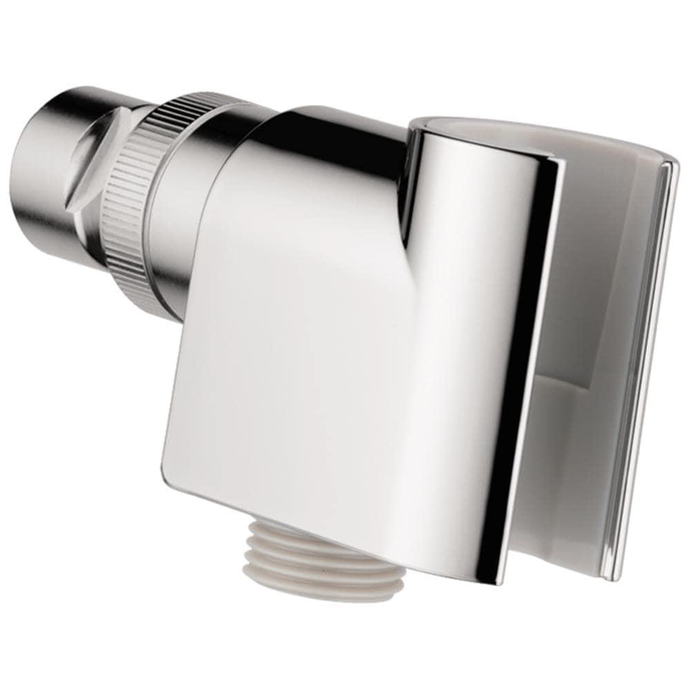 Polished Nickel Wall-Mounted Shower Arm Bracket with Backflow Prevention