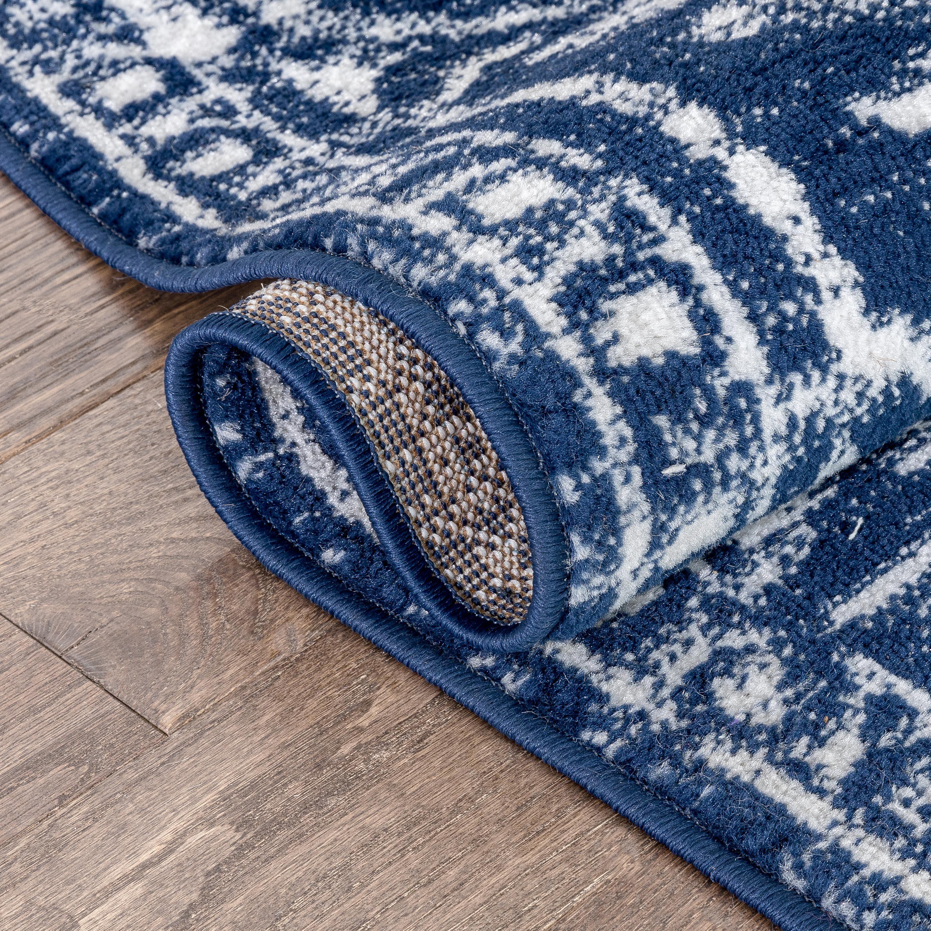 Well Woven Dazzle Disa Vintage Bohemian Oriental Floral Dark Blue 2'3" x 7'3" Runner Area Rug