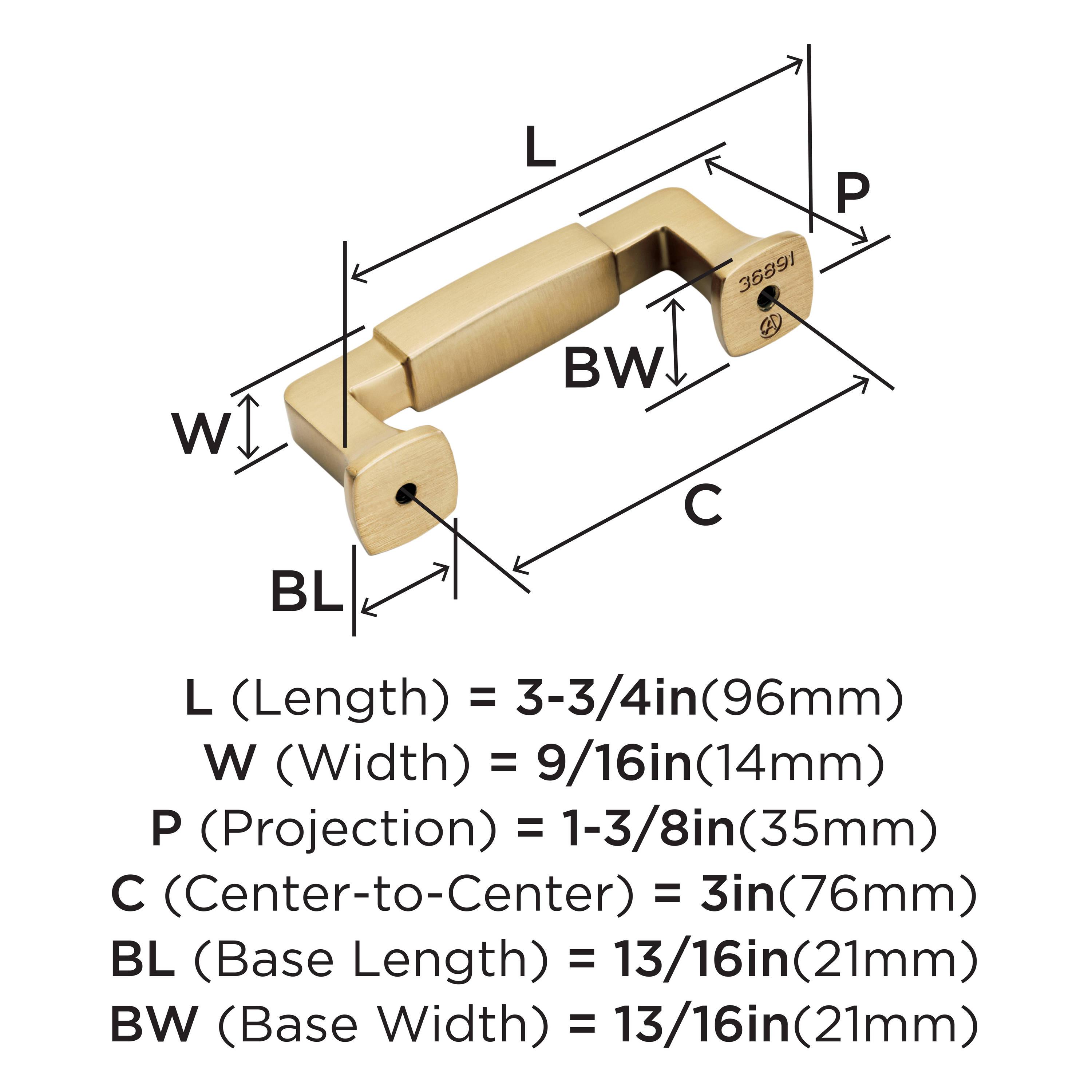 Amerock Stature 3 inch (76mm) Center-to-Center Champagne Bronze Cabinet Pull