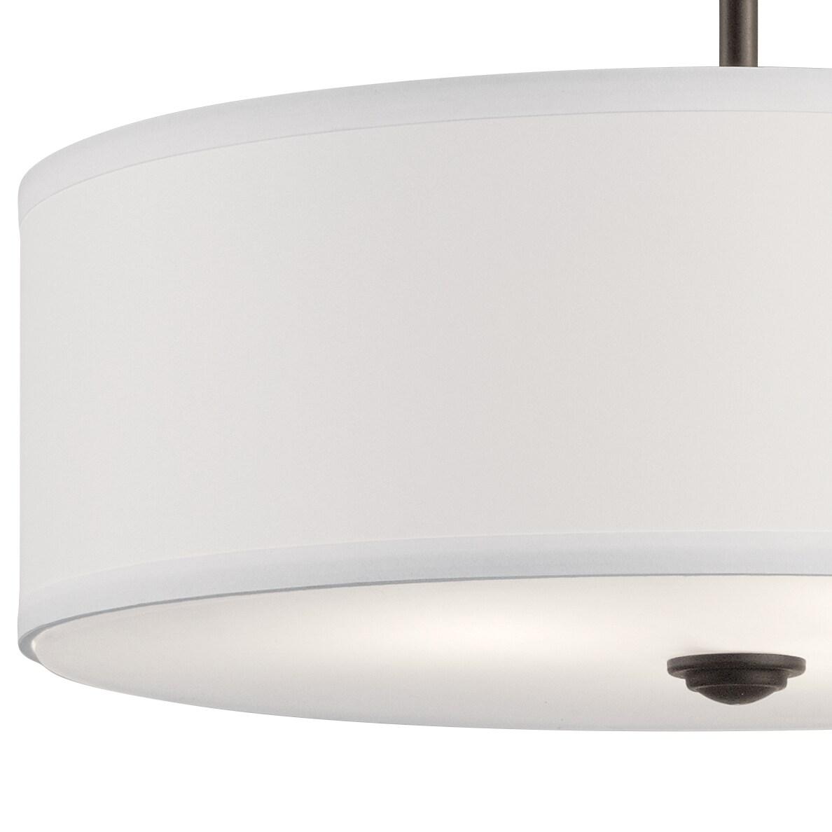 Kichler Shailene 18" 3 Light Olde Bronze Semi-Flush Mount Light with Microfiber Shade