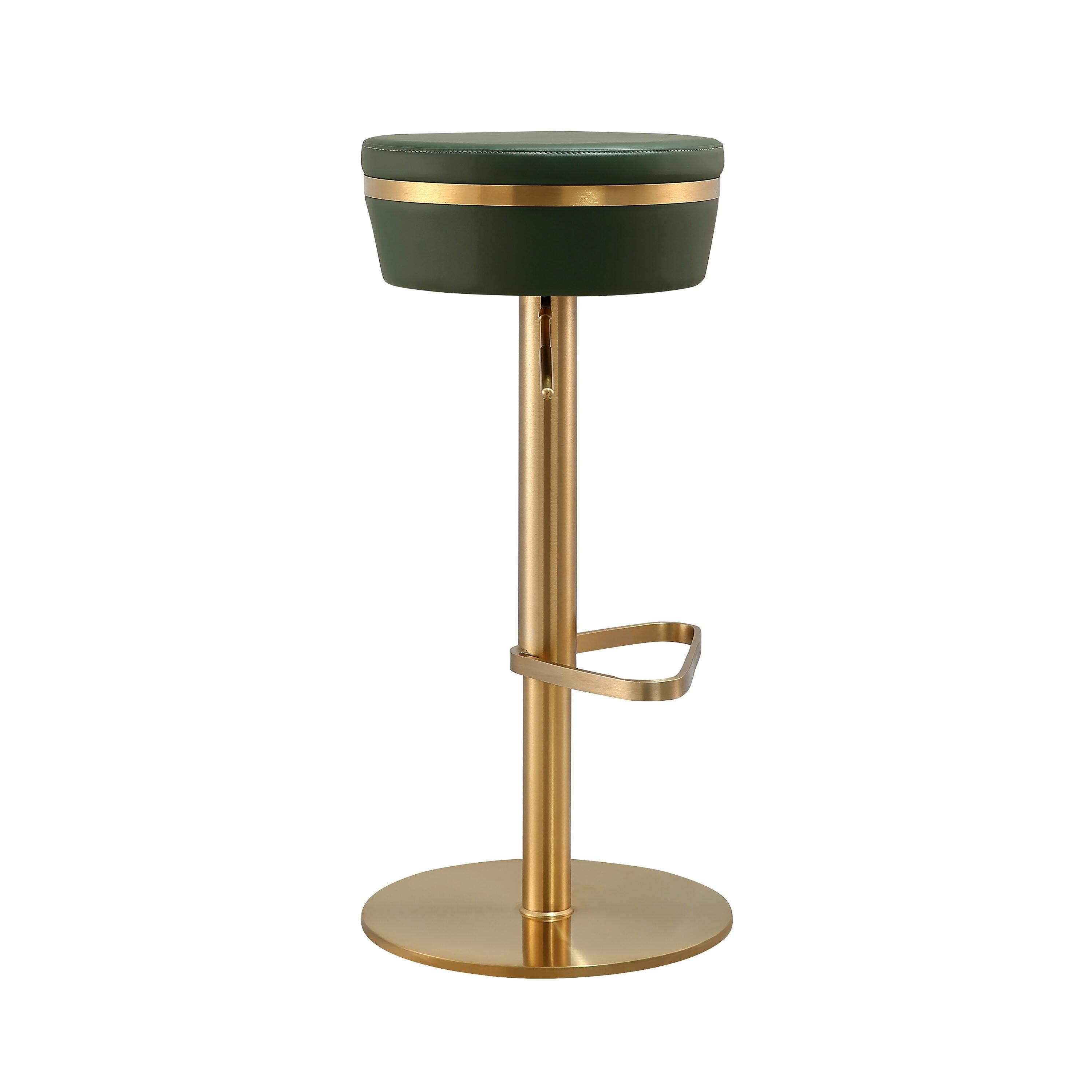 Astro Performance Vegan Leather Adjustable Stool Green Adjustable