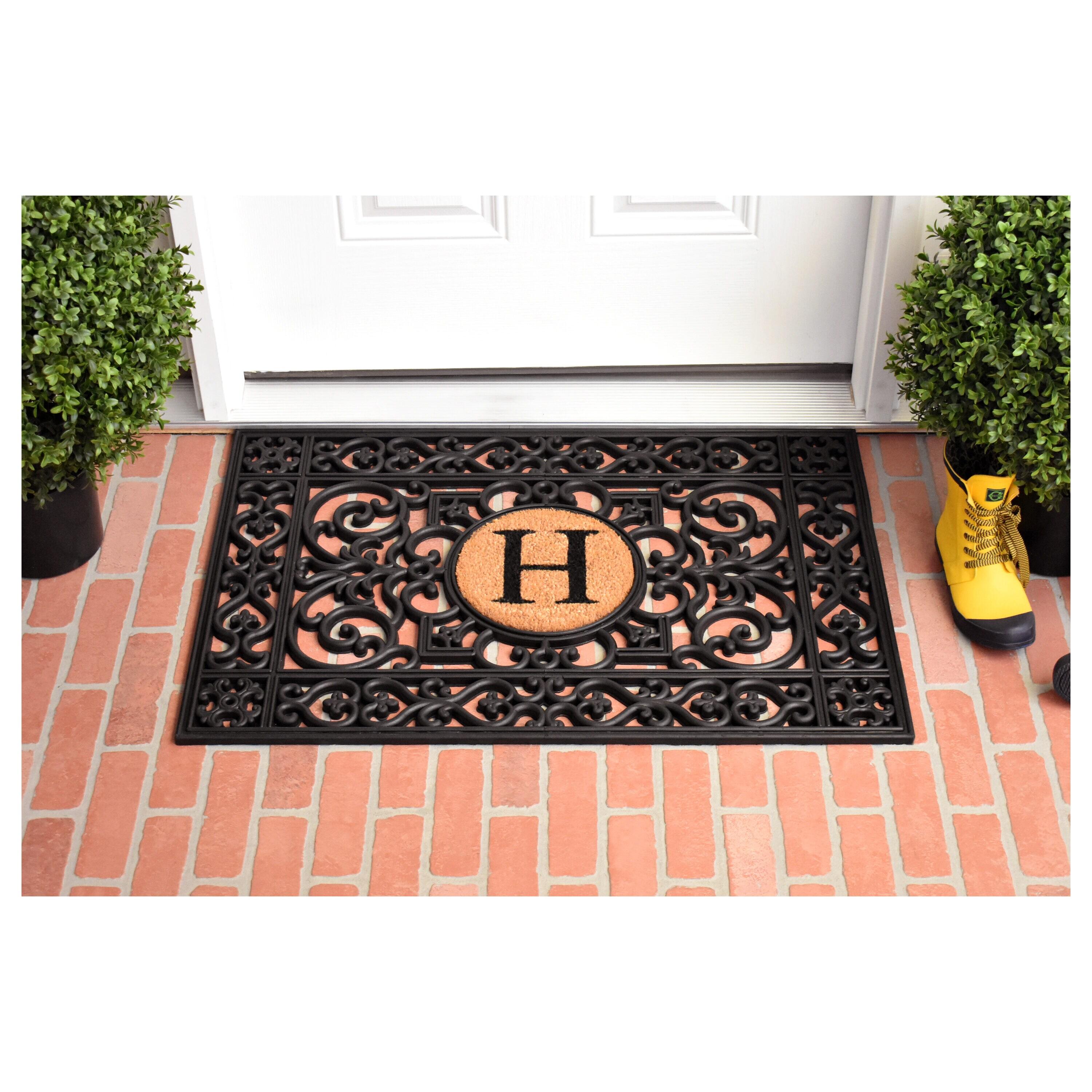 Calloway Mills Rubber Monogram Outdoor Doormat 2' x 3' (Letter H)