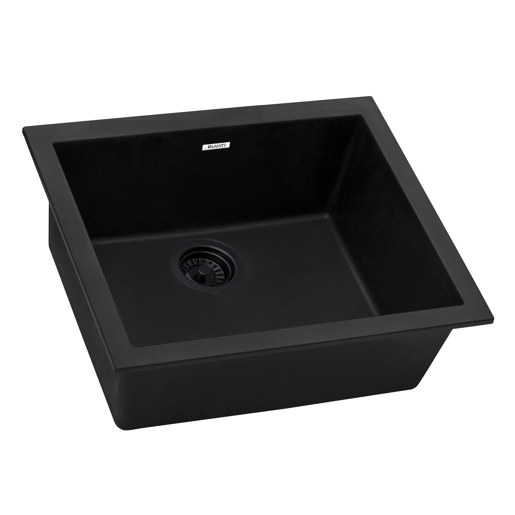 Ruvati 23 x 17 inch Granite Composite Undermount Single Bowl Kitchen Sink