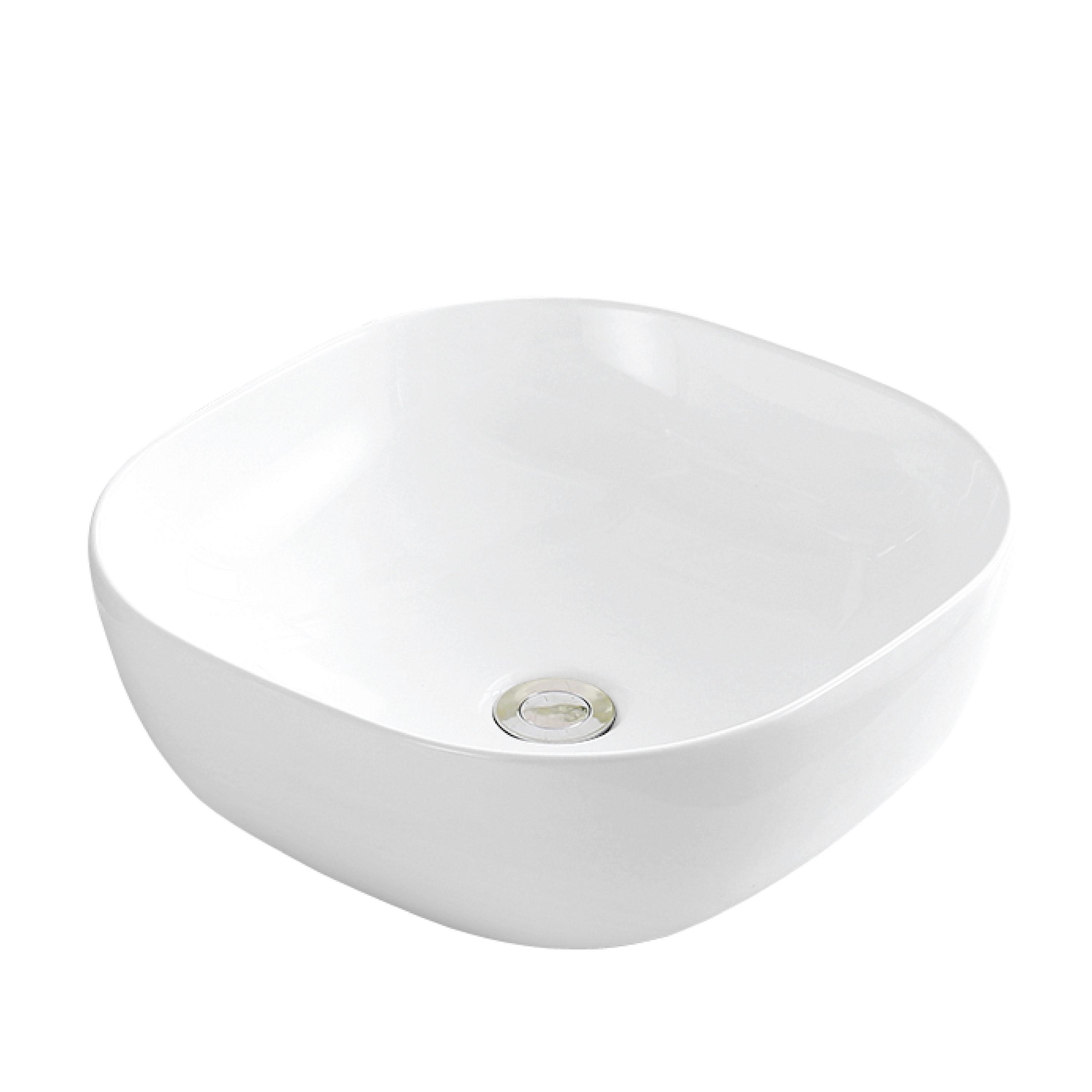Karran Valera 17 In. Vitreous China Square Vessel Bathroom Sink