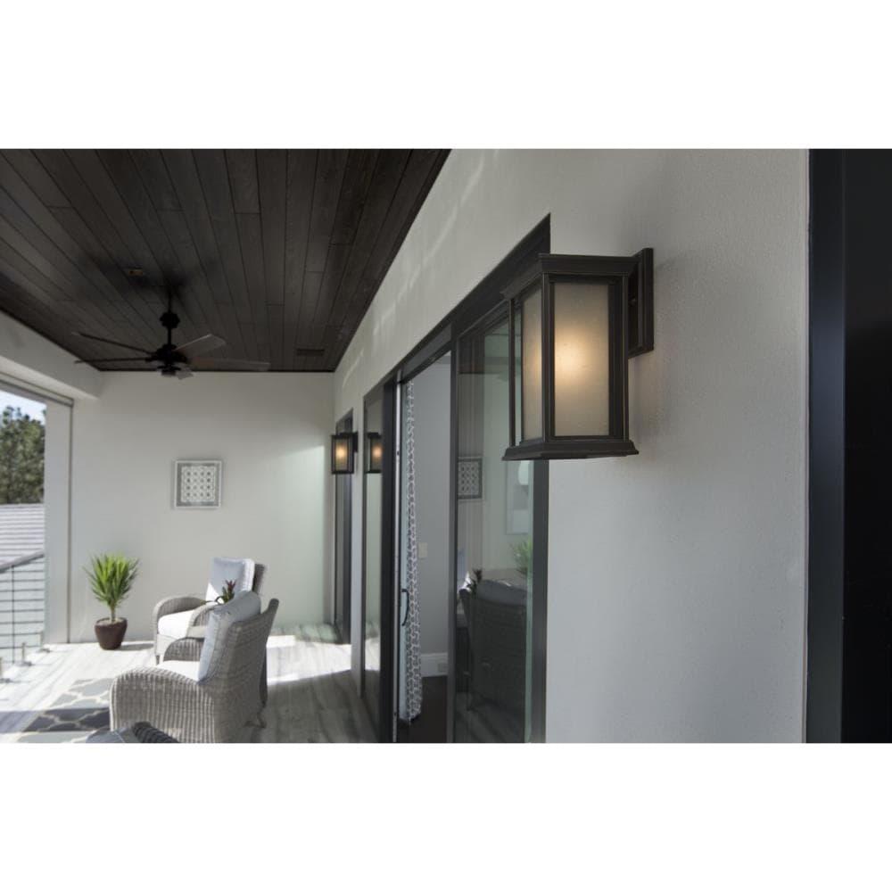 Progress Lighting Endicott 1-Light Outdoor Wall Lantern, Antique Bronze, Linen Glass Shade