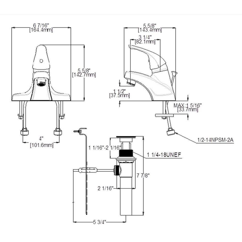 Middleton 4 in. Centerset 1-Handle Bathroom Faucet in Satin Nickel