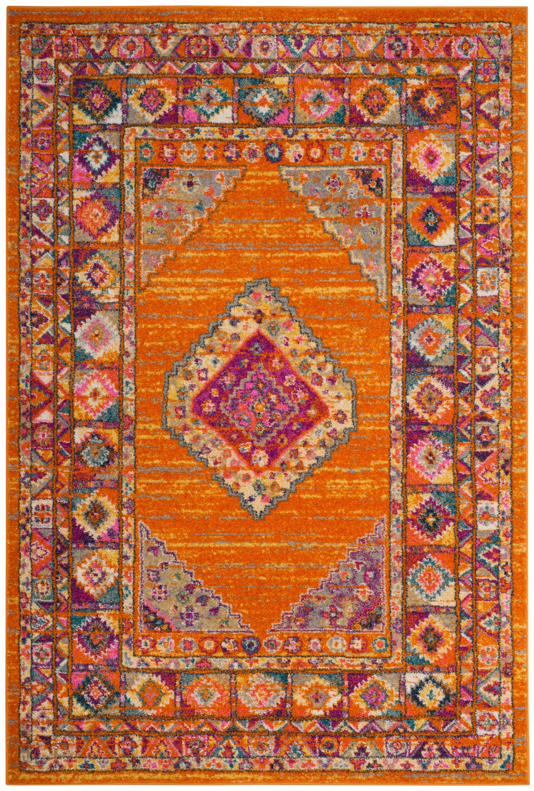 Madison MAD133 Power Loomed Indoor Area Rug - Orange/Fuchsia - 5'1"x7'6" - Safavieh