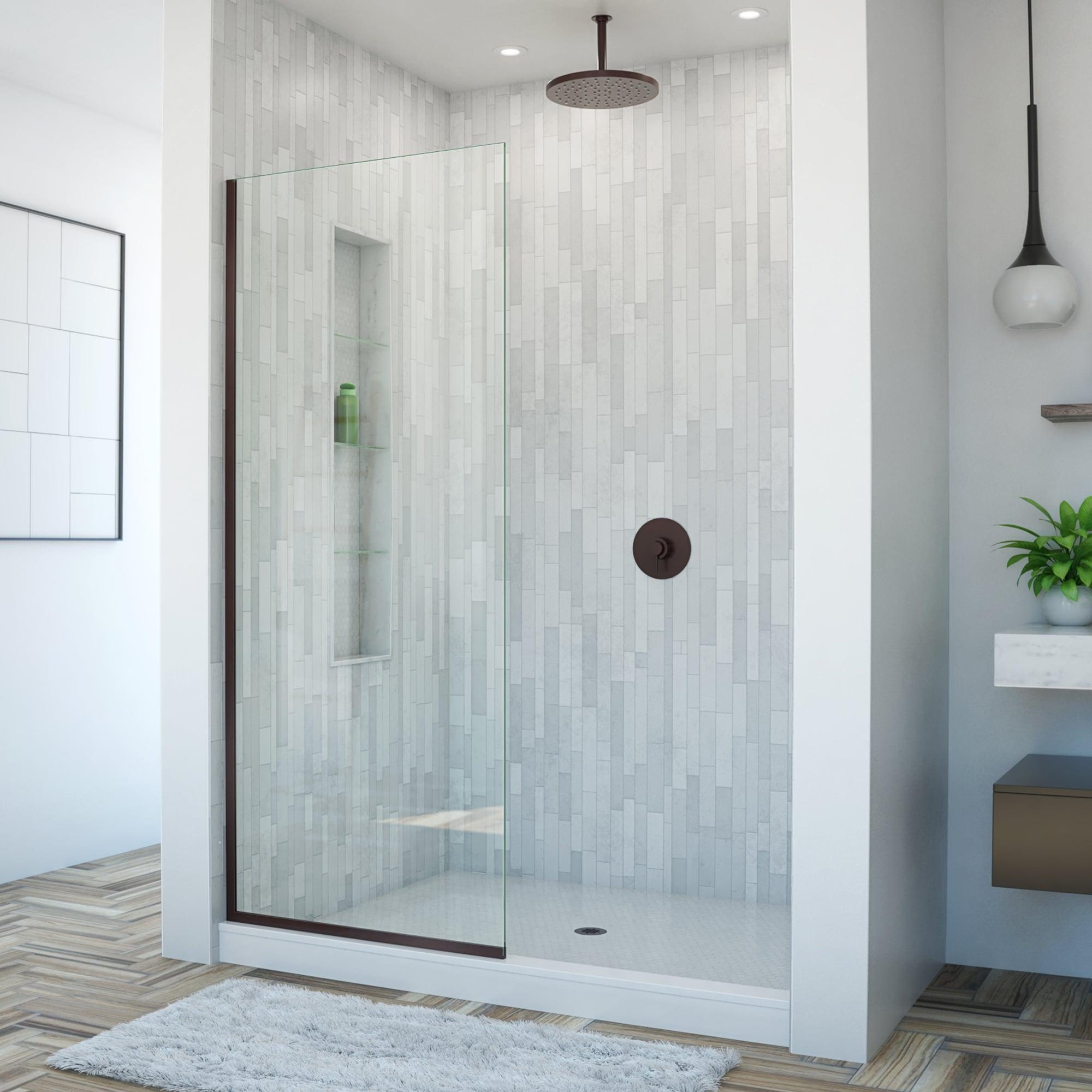 Linea 34" W x 72" H Frameless Fixed Glass Panel