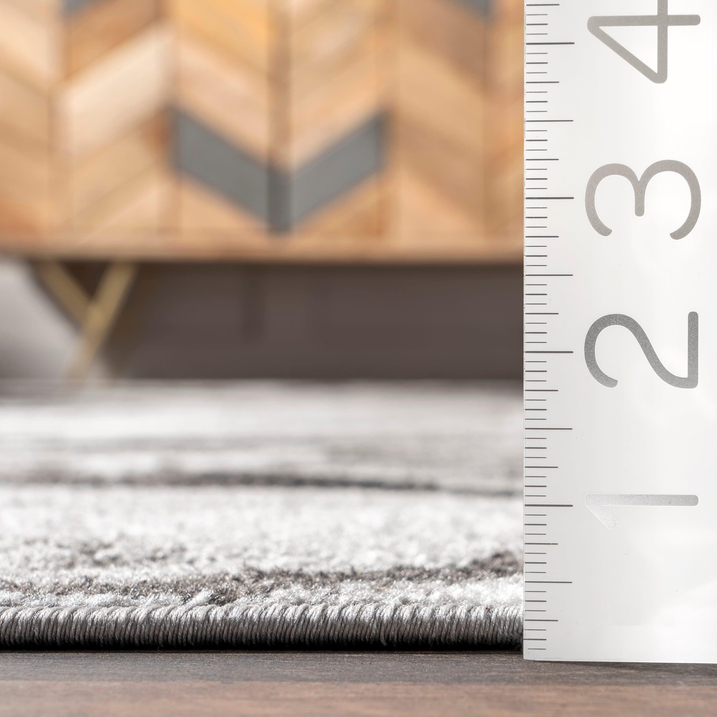 Nuloom Remona Abstract 7x9 Indoor Area Rug for Living Room Bedroom Dining Room Kitchen, Grey/Ivory