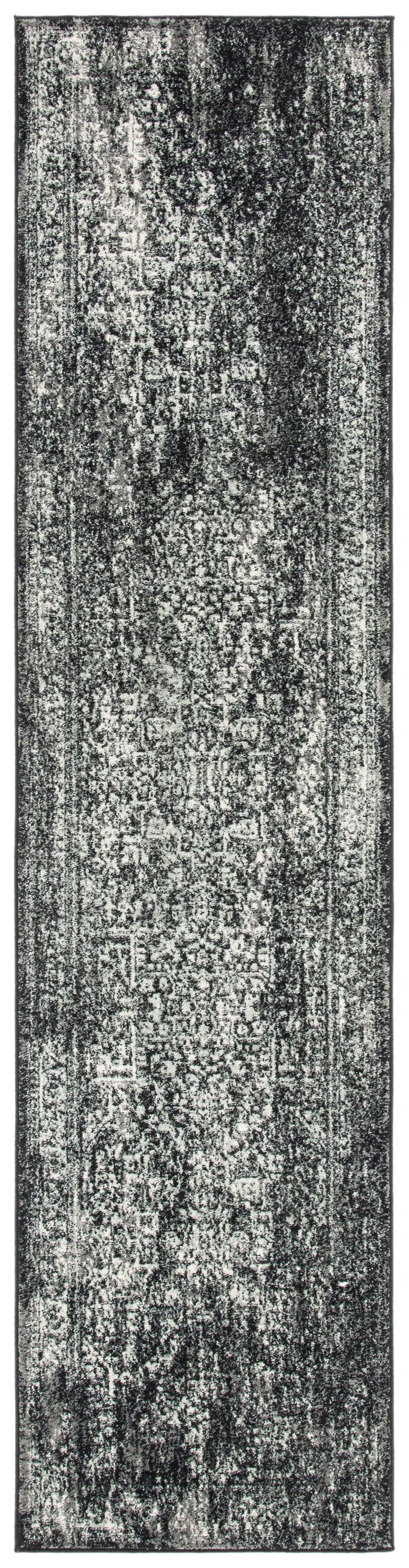 Evoke EVK256 Power Loomed Indoor Runner - Black/Grey - 2'2"x9' - Safavieh