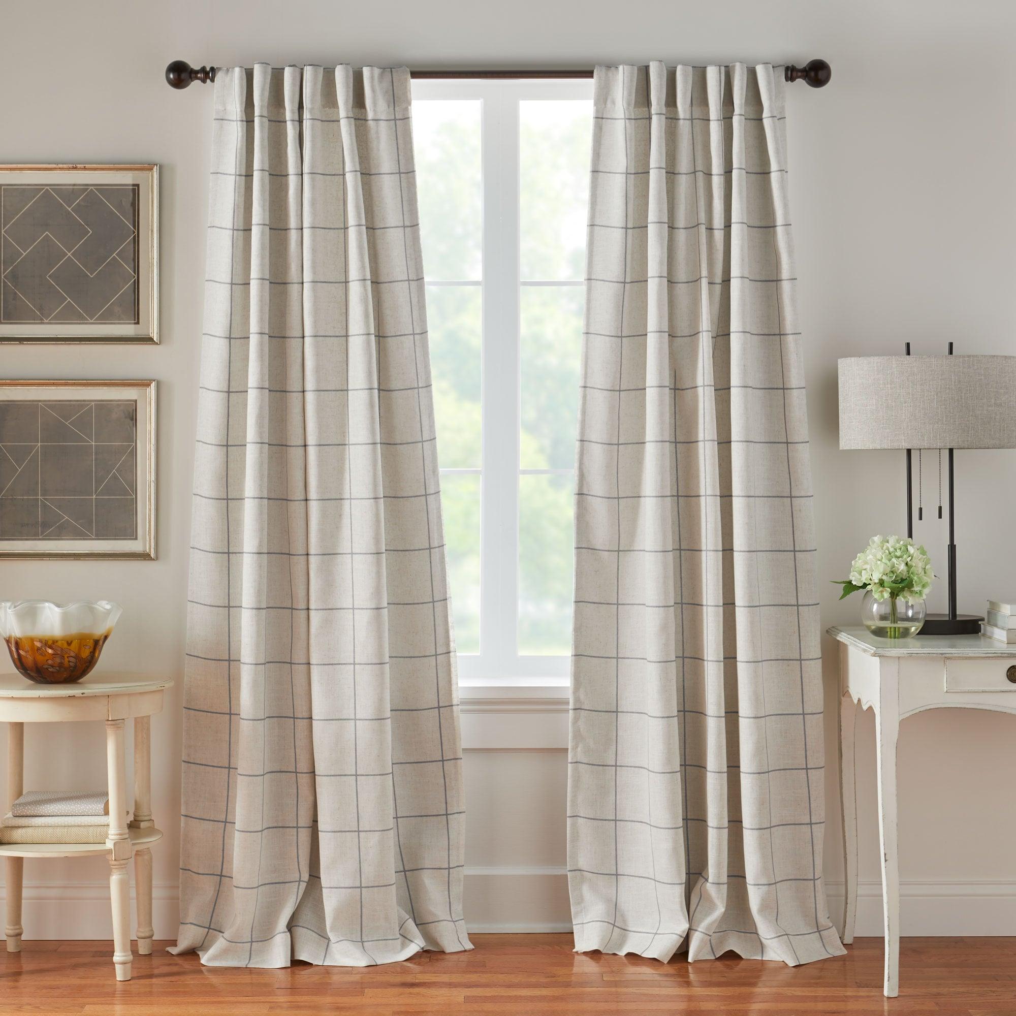 Gracie Oaks Fashions Plaid Blackout Window Curtain, with Back Tab and Rod Pocket Tabs, 1 Panel,52"W