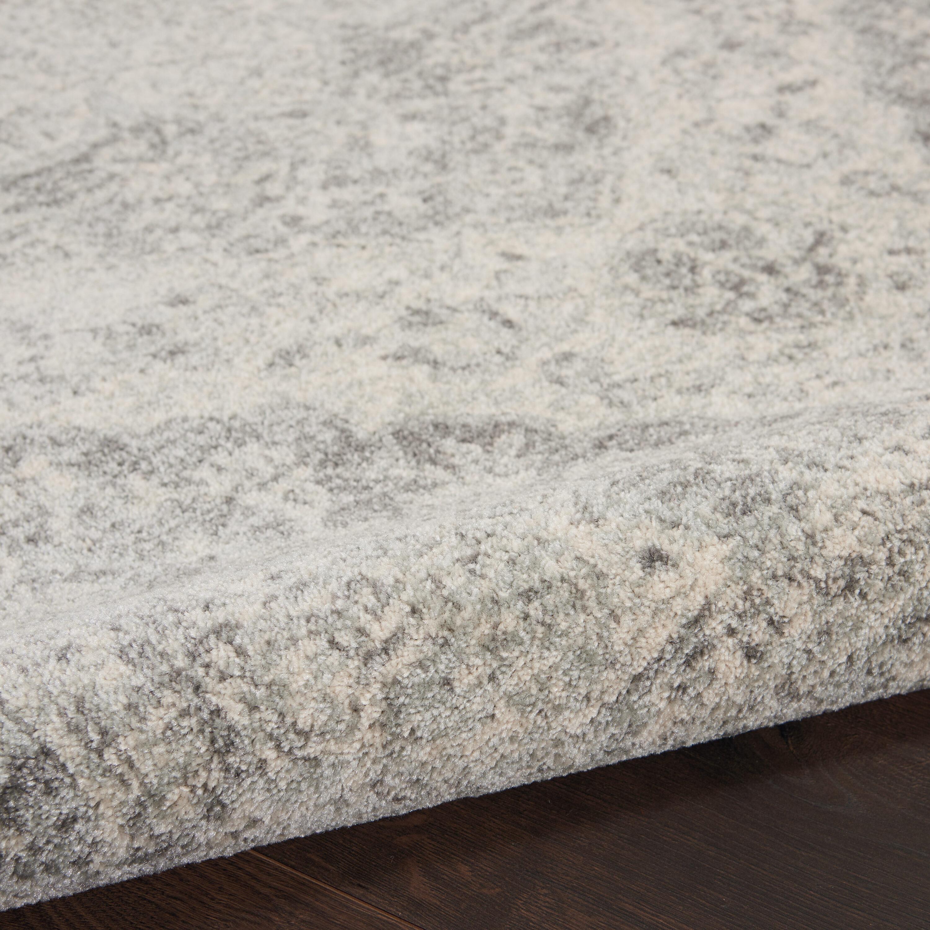 Nourison Tranquil Vintage Persian Center Medallion Area Rug Ivory Grey 5'3" x 7'3"