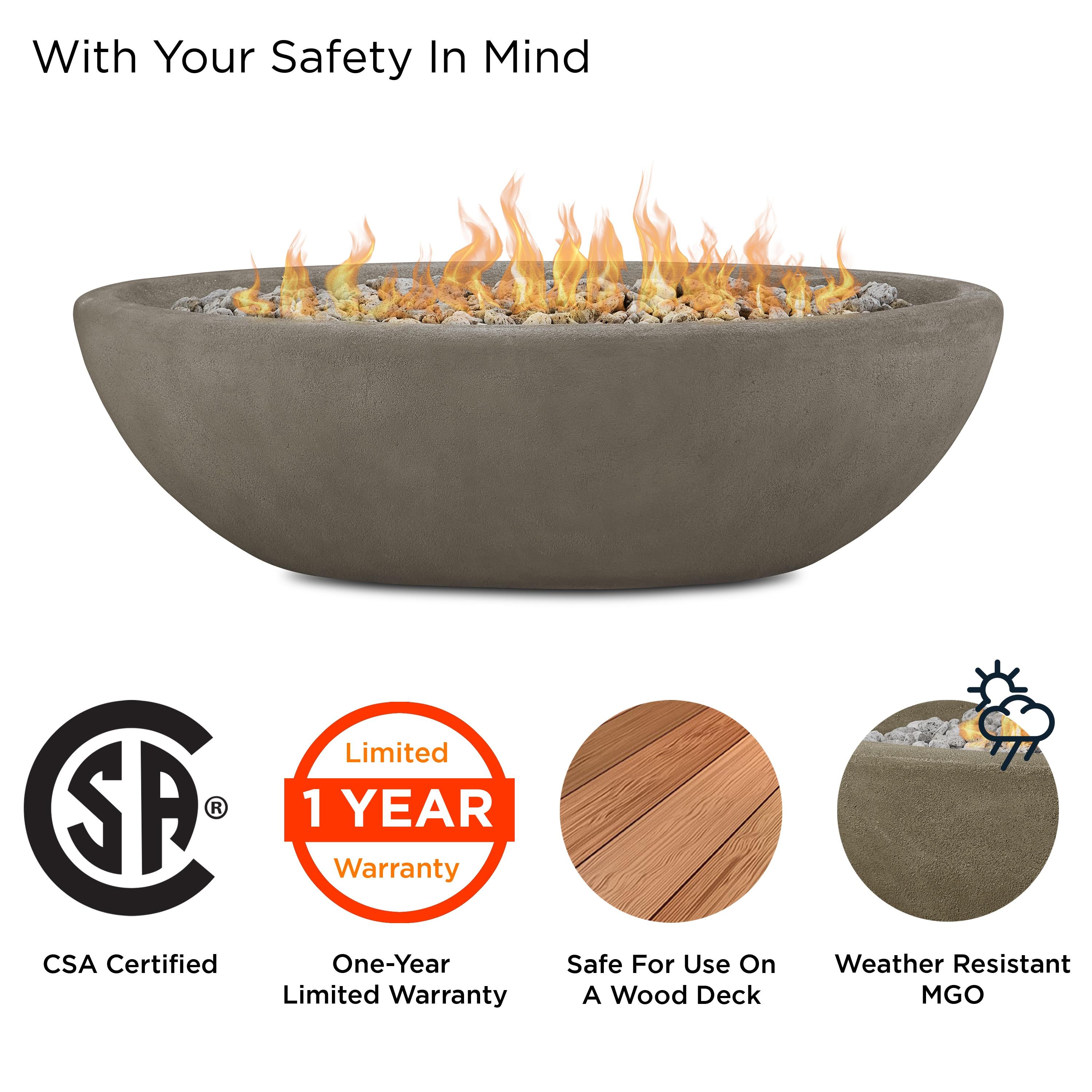 Fernanda Fire Bowl - Gray / Large Oval