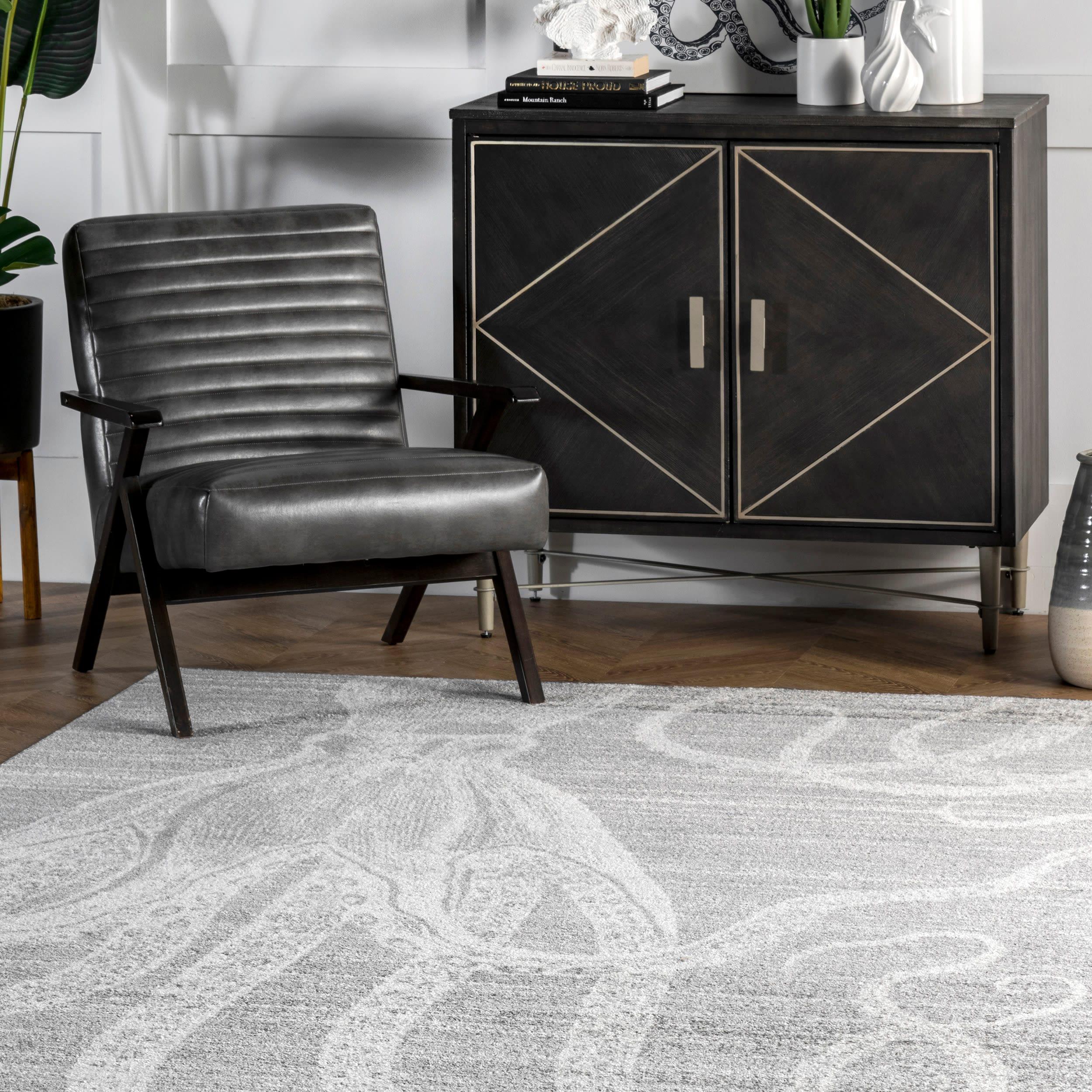 Nuloom Octopus Animal 3x5 Accent Indoor Area Rug for Living Room Bedroom Dining Room Entryway Kitchen, Grey/Ivory
