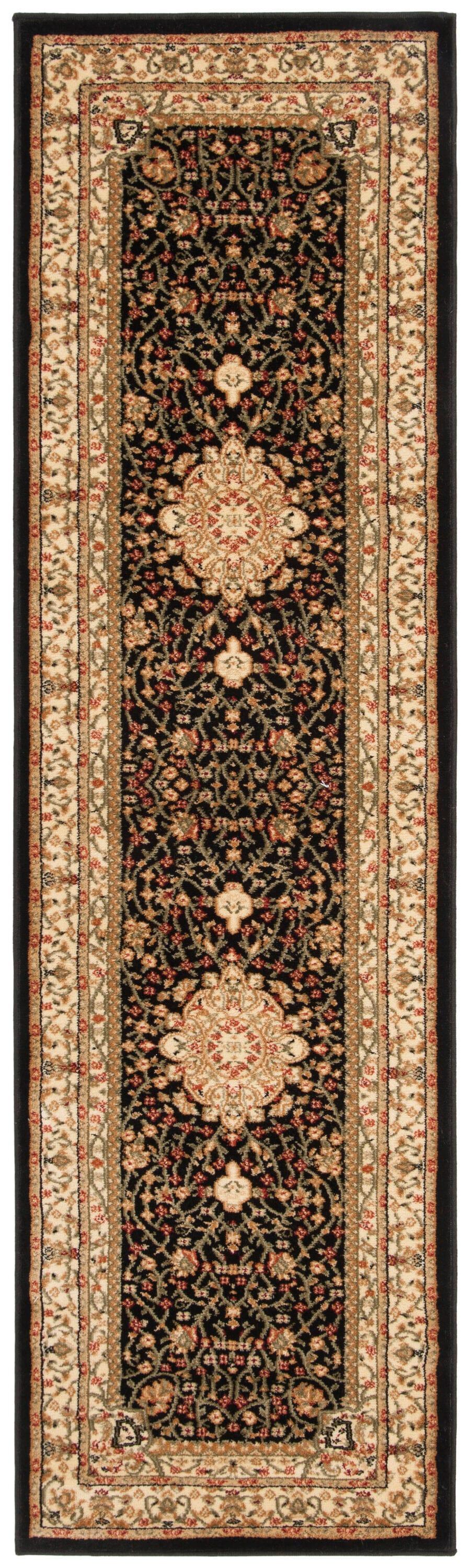 Lyndhurst LNH213 Power Loomed Runner Rug - Black/Ivory - 2'3"x6' - Safavieh.