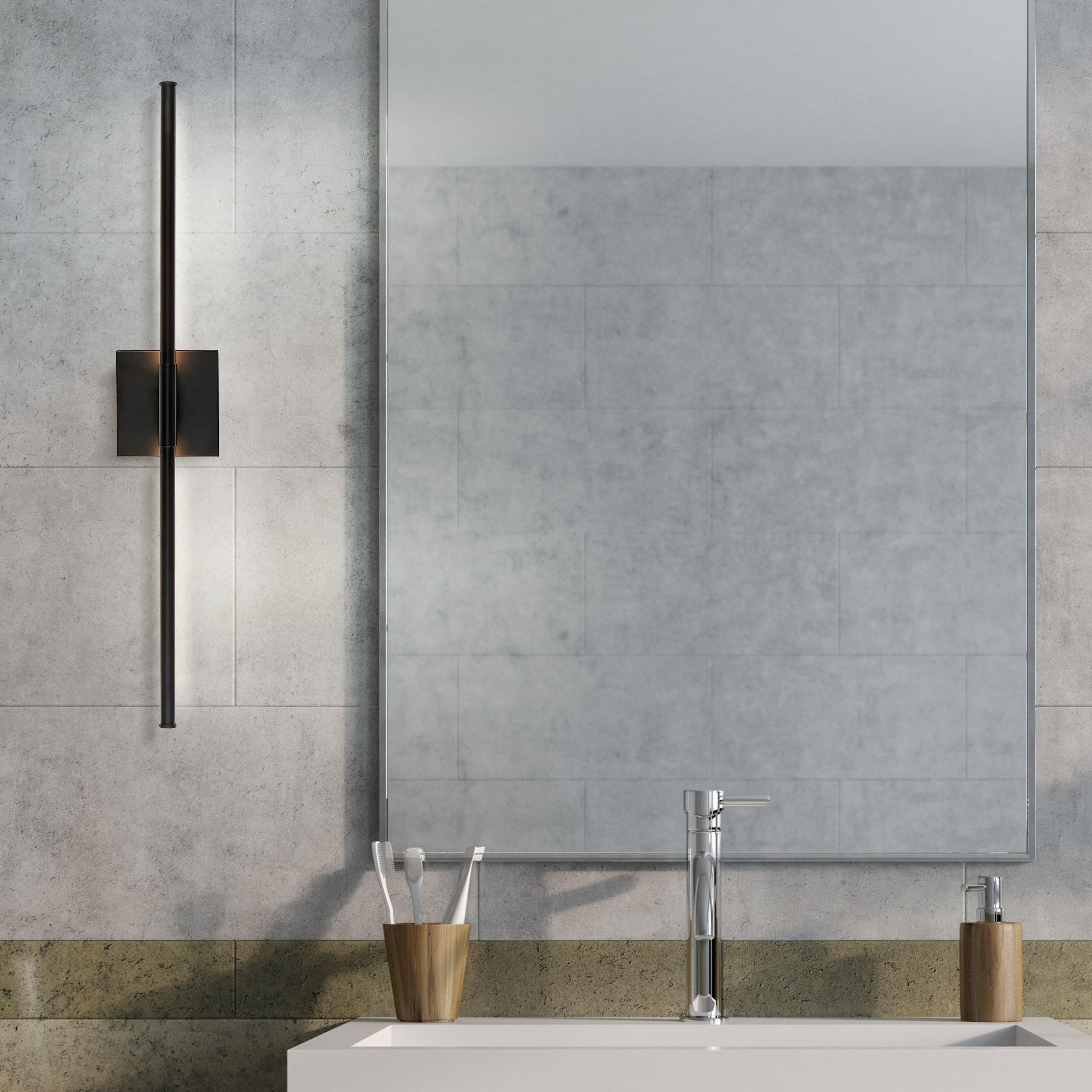 Makena 28" Dimmable Integrated LED Modern Metal Wall Sconce, Black