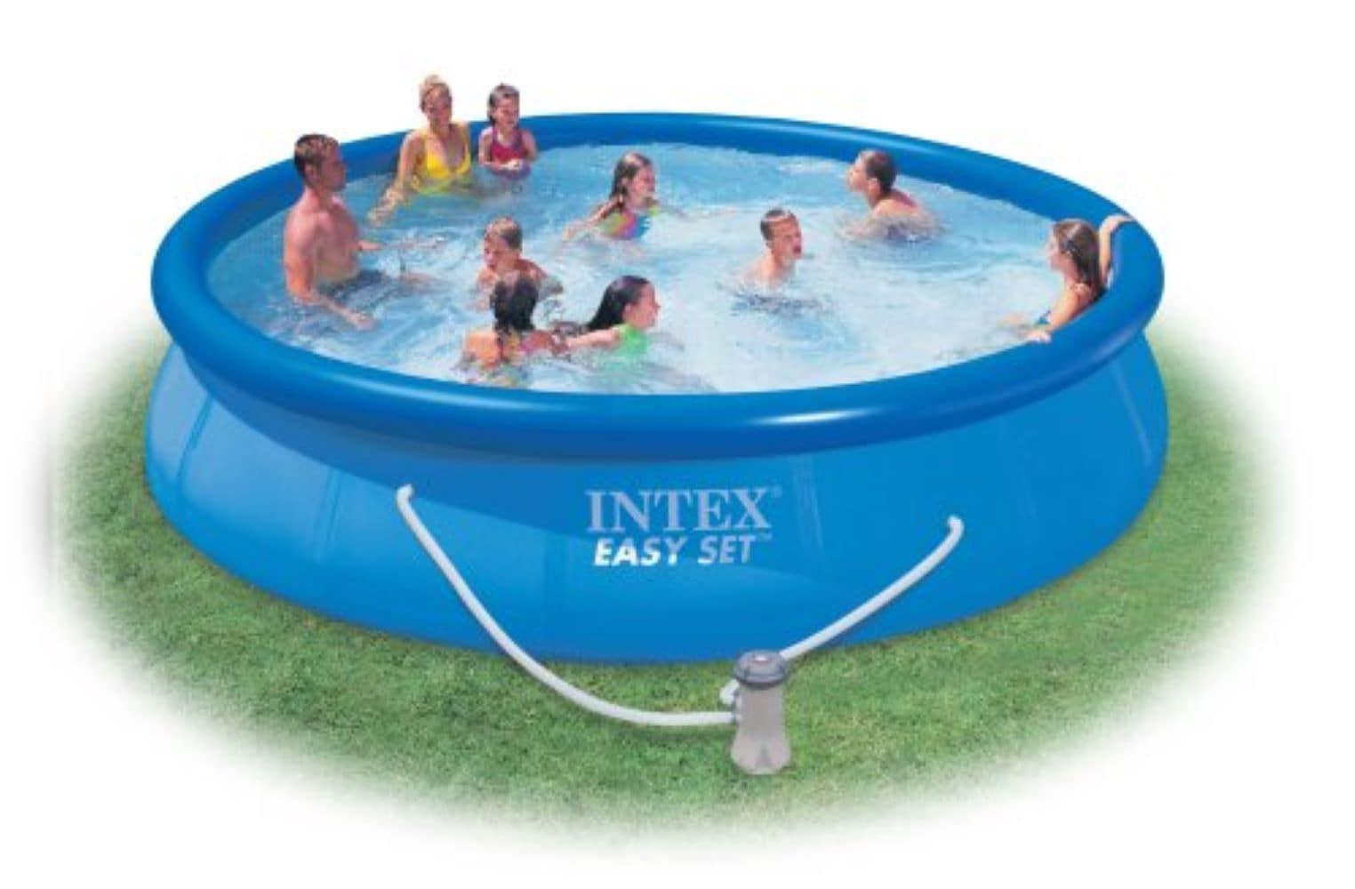 Intex Plastic Round Inflatable Pool 33'' H x 180'' W x 180'' L