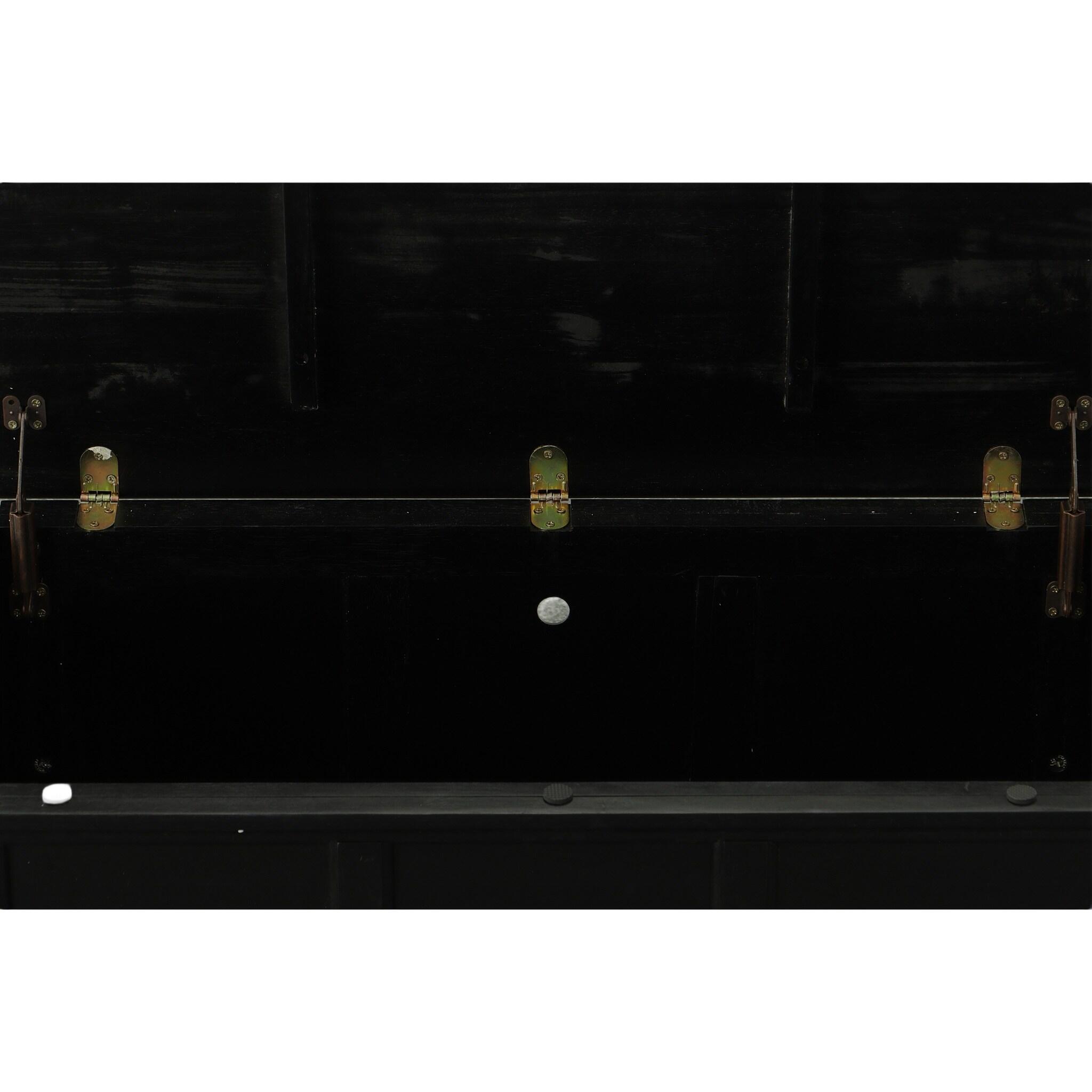 Carolina Living Veranda Storage Chest Black: Modern Design, Bedroom Linen & Sheet Organizer, Wood Frame