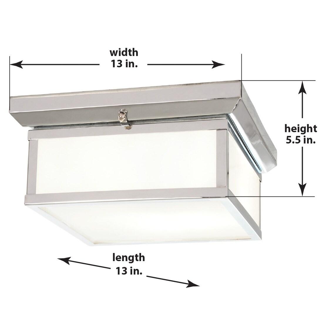 Elegance Chrome 2-Light Flush Mount with Etched White Glass