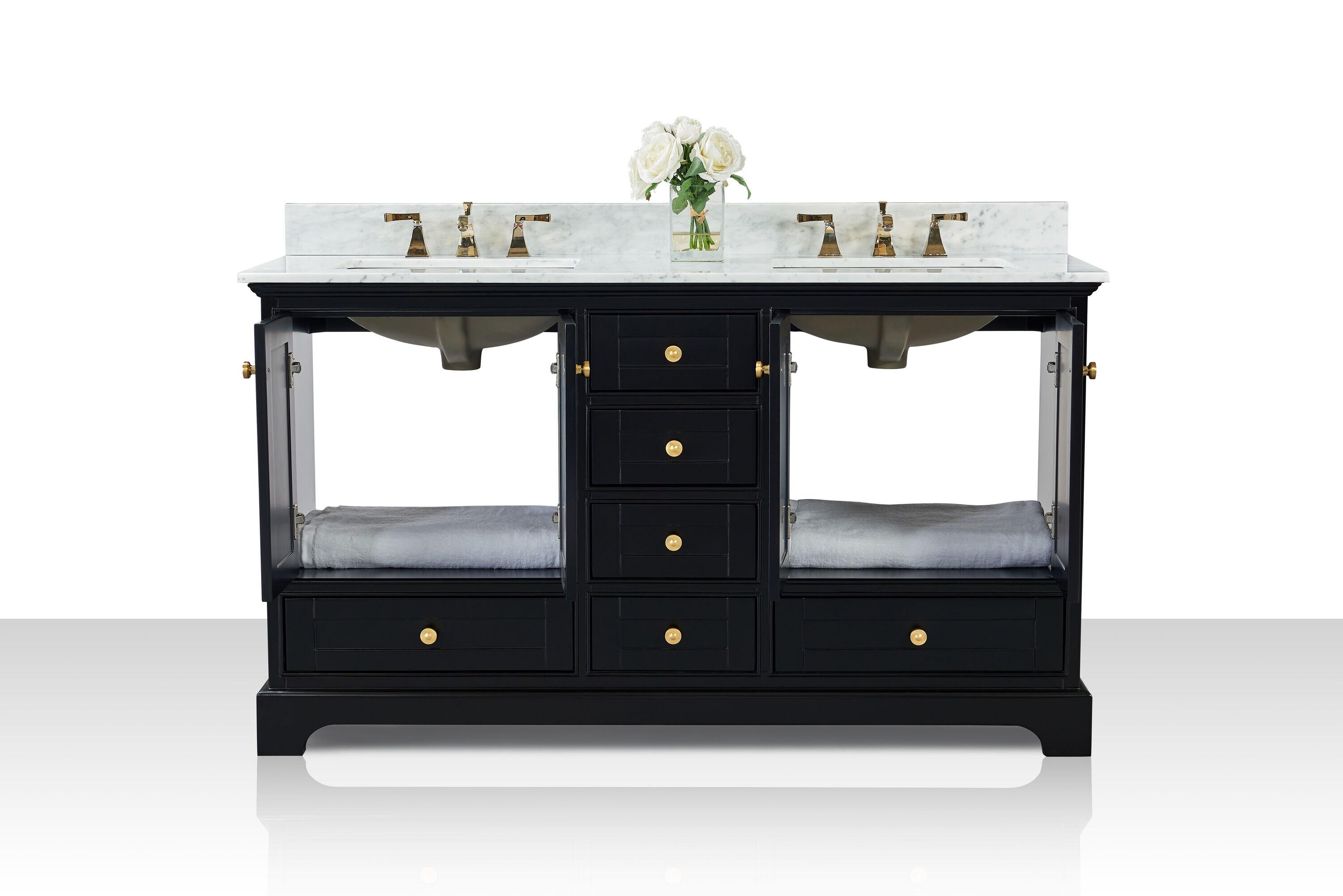 Varna 60'' Double Bathroom Vanity with Marble Top