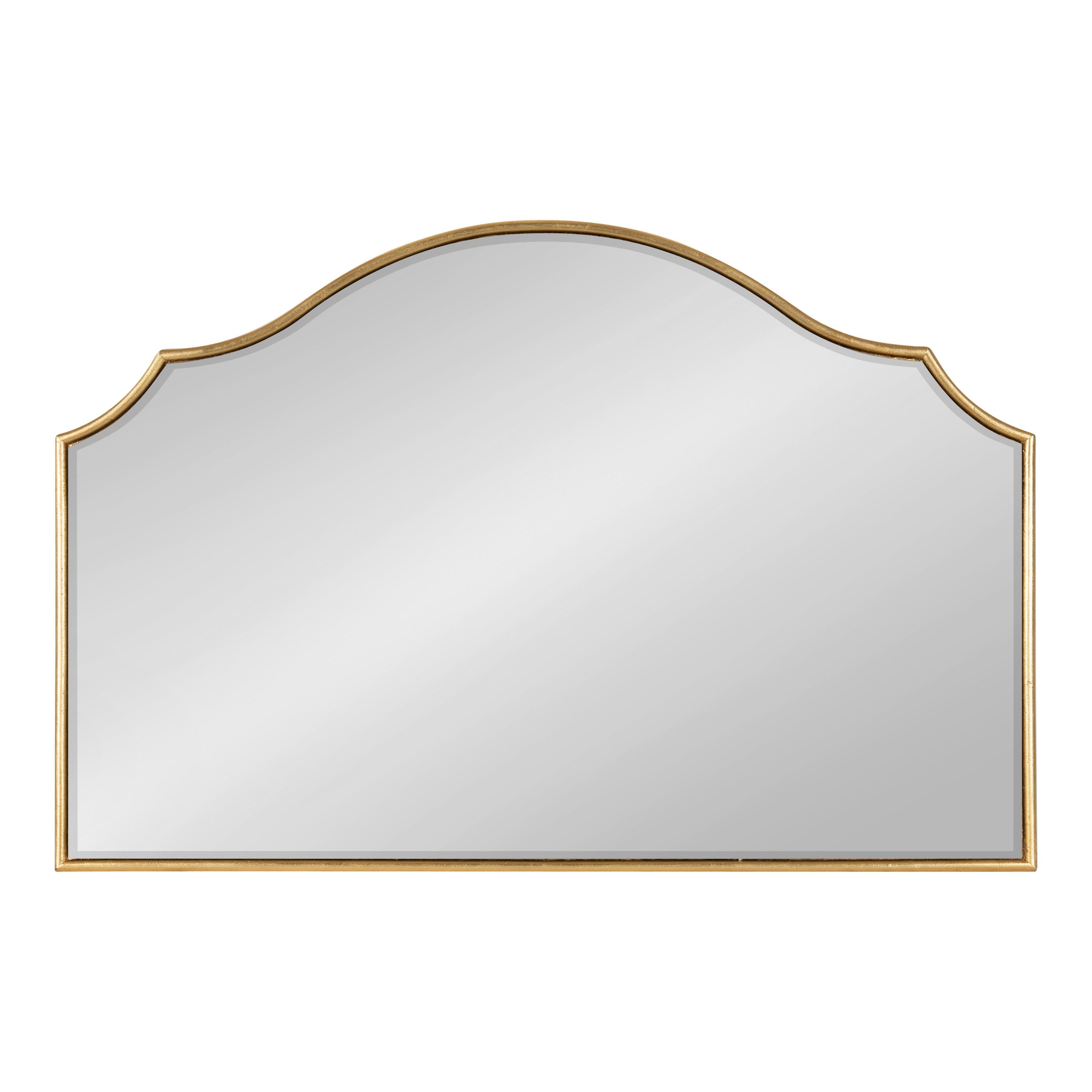 Kate and Laurel Leanna Glam Horizontal Wall Mirror, 20 x 30, Gold, Sophisticated Large Mirror for Wall
