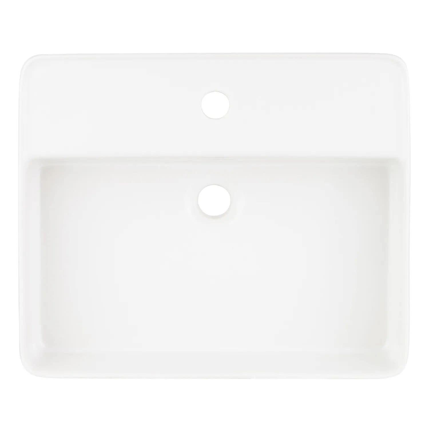 Hibiscus Rectangular Fireclay Vessel Sink Single Hole