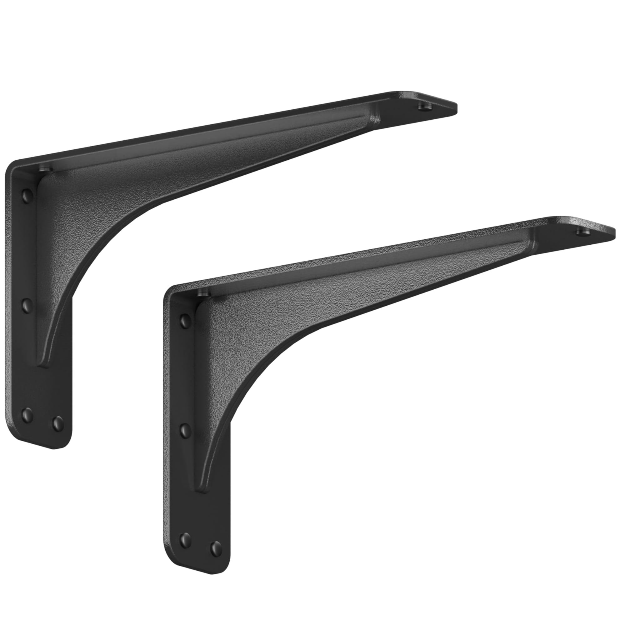 Gladiator Solid Heavy Duty Welded 500 Lb Low Profile Granite Countertop Support Shelf Brackets Floating Shelf Discrete Slim 500 LB Capacity (2 Pack) (7" x 13" x 2.5")