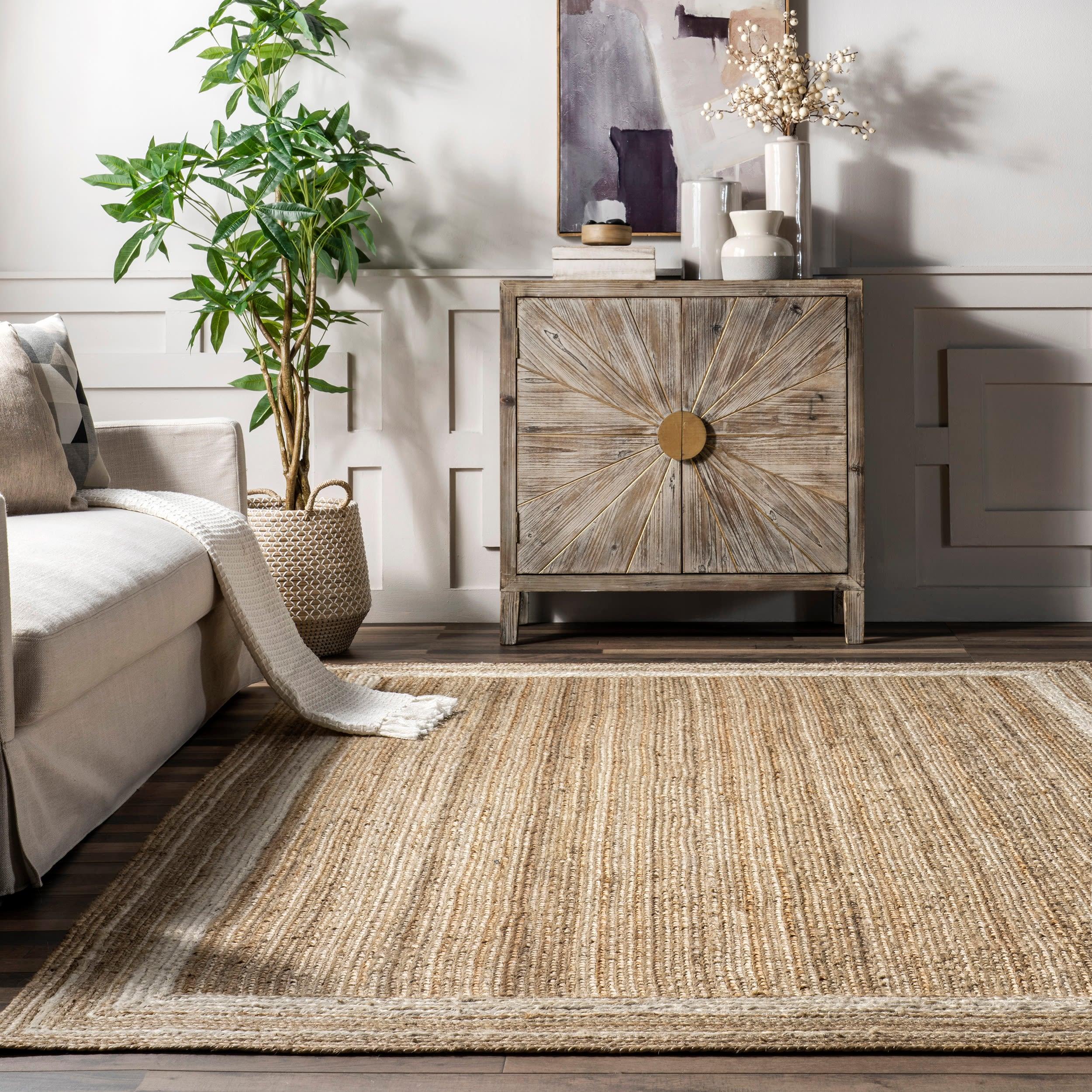 nuLOOM Rikki Coastal Braided Jute Area Rug, Runner 2' 6" x 10', Off White