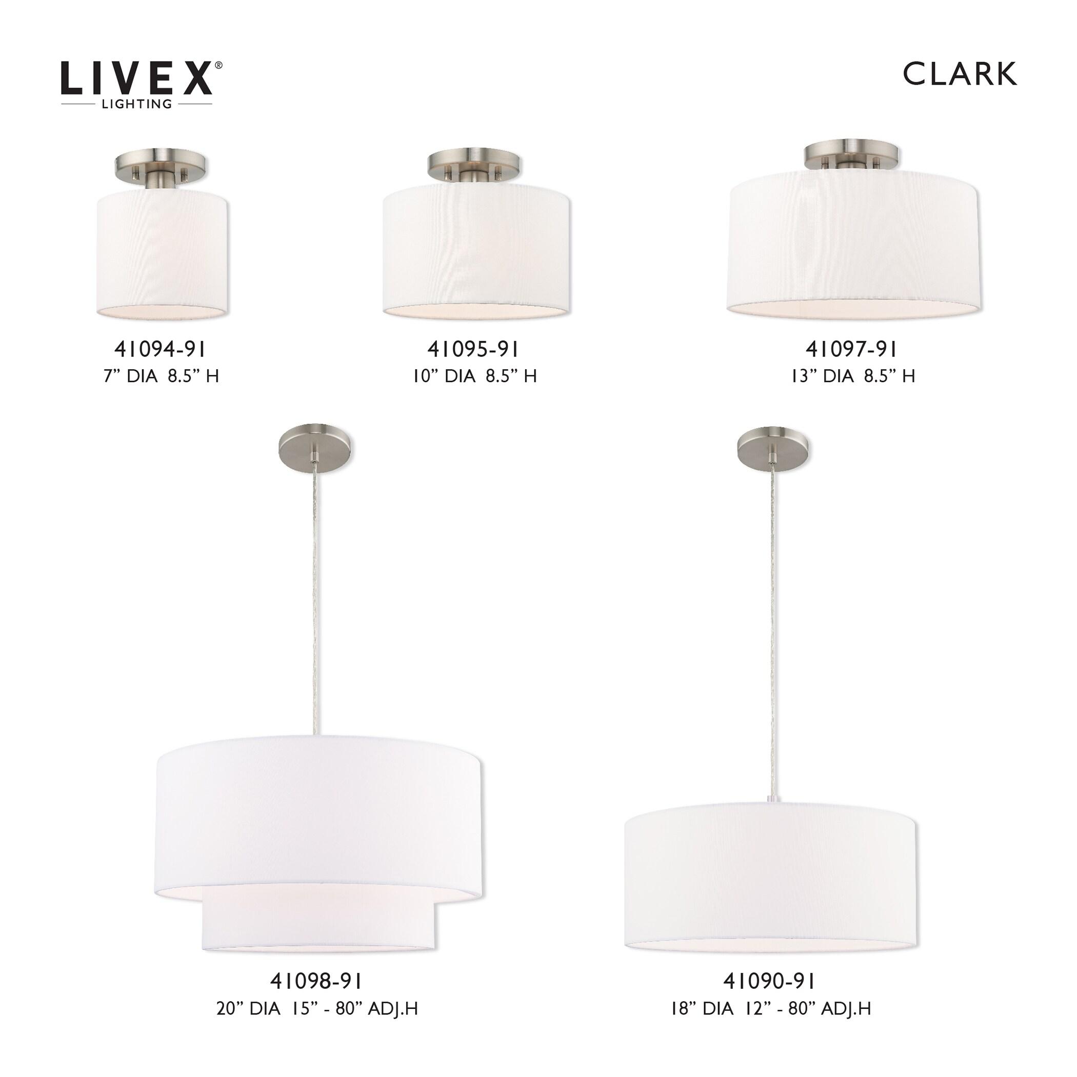 Livex Lighting Clark 1 - Light Semi-Flush Mount in  Brushed Nickel
