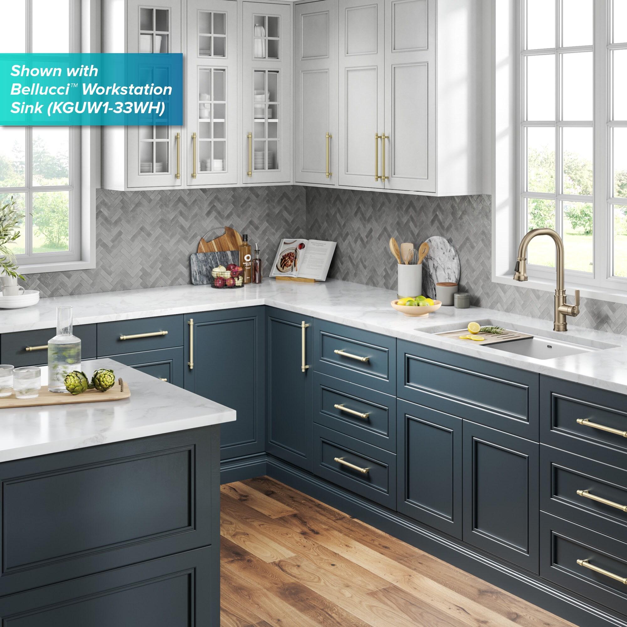 Allyn Transitional Industrial Pull-Down Single Handle Kitchen Faucet