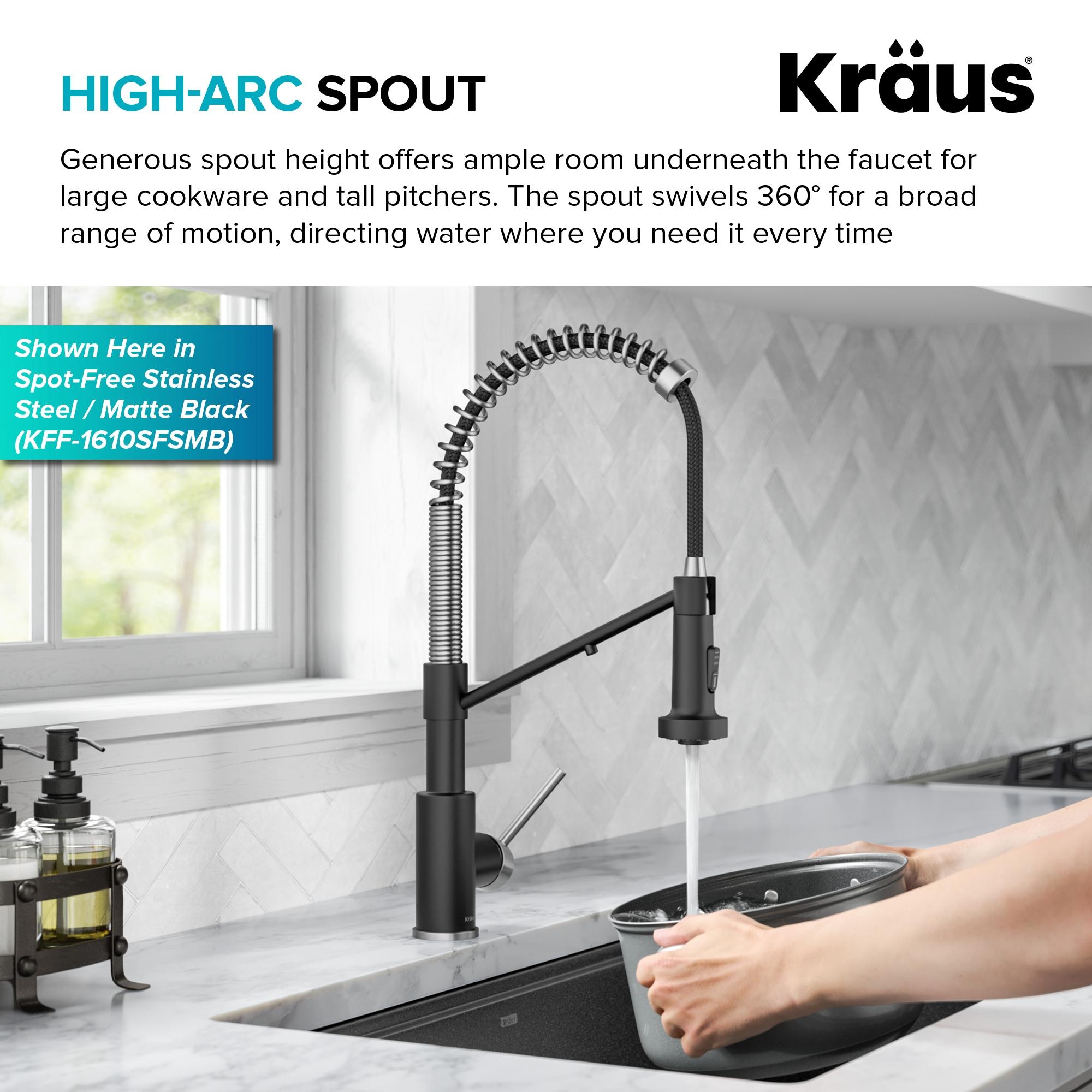 Chrome Pull-Down Single Handle Kitchen Faucet with Spray