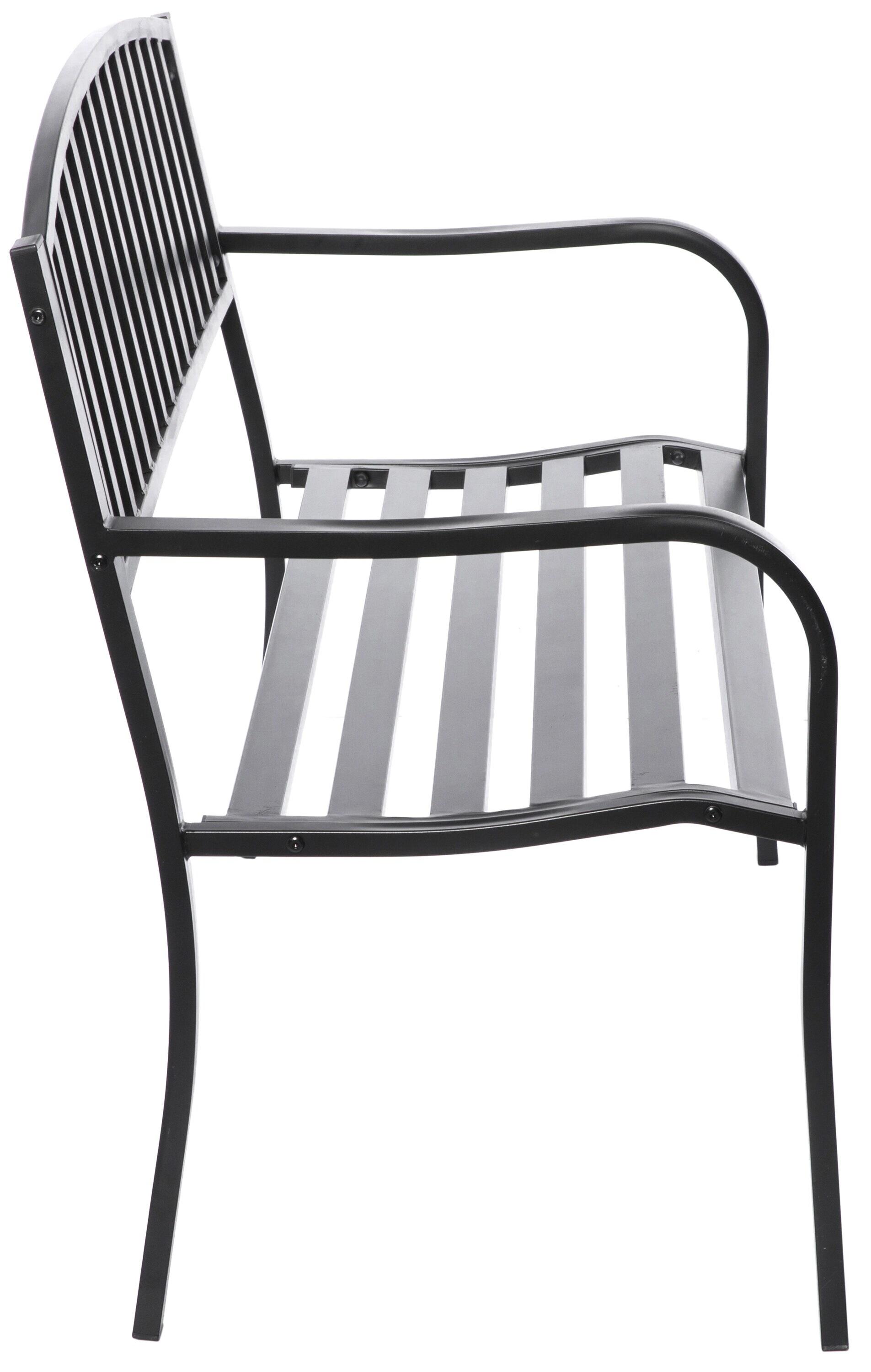 Steel Garden Park Bench Cast Iron Frame Patio Lawn Yard Decor, Black Seating Bench for Yard, Patio, Garden, Balcony, and Deck