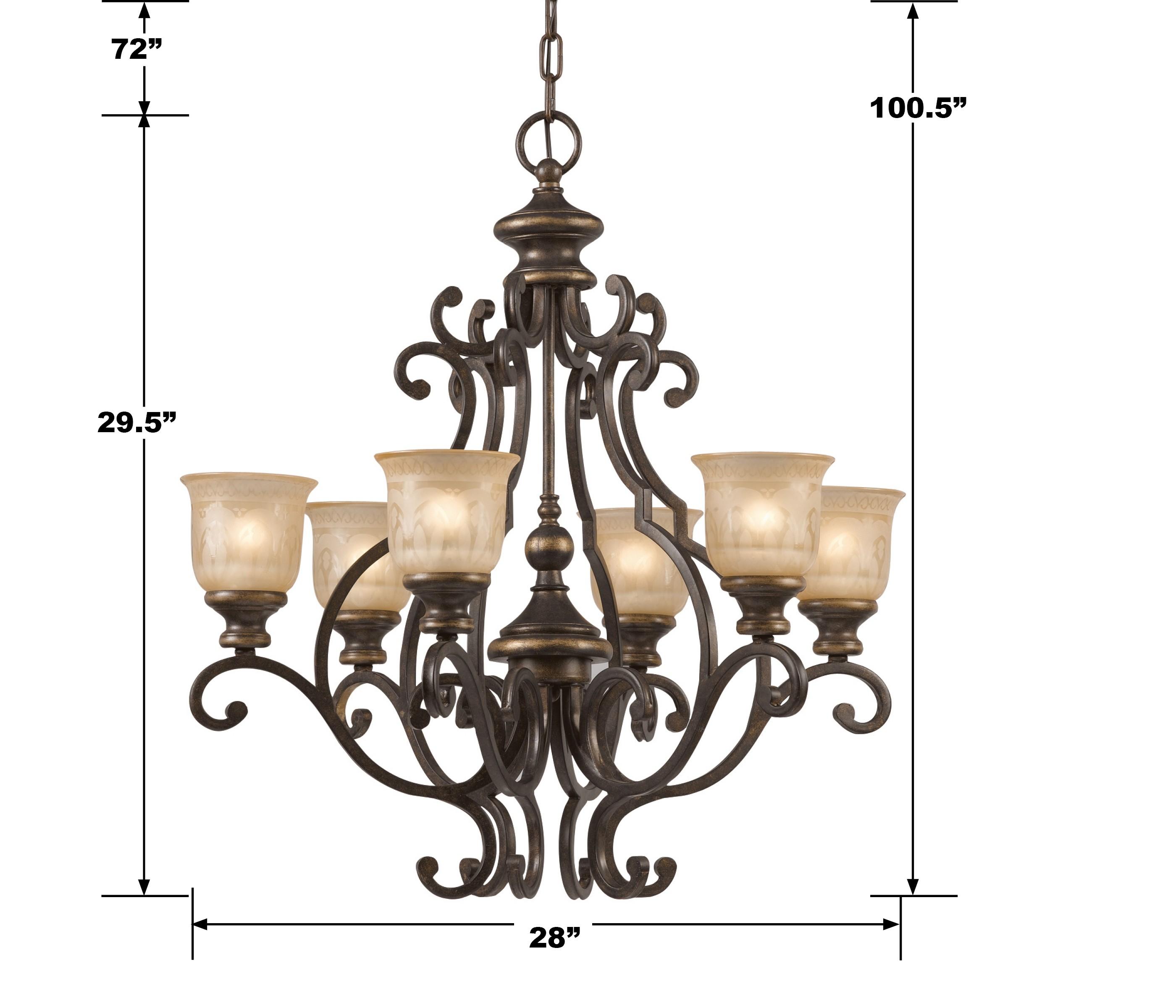 7416-BU-Crystorama Lighting-Norwalk - Six Light Chandelier     -Traditional Installation