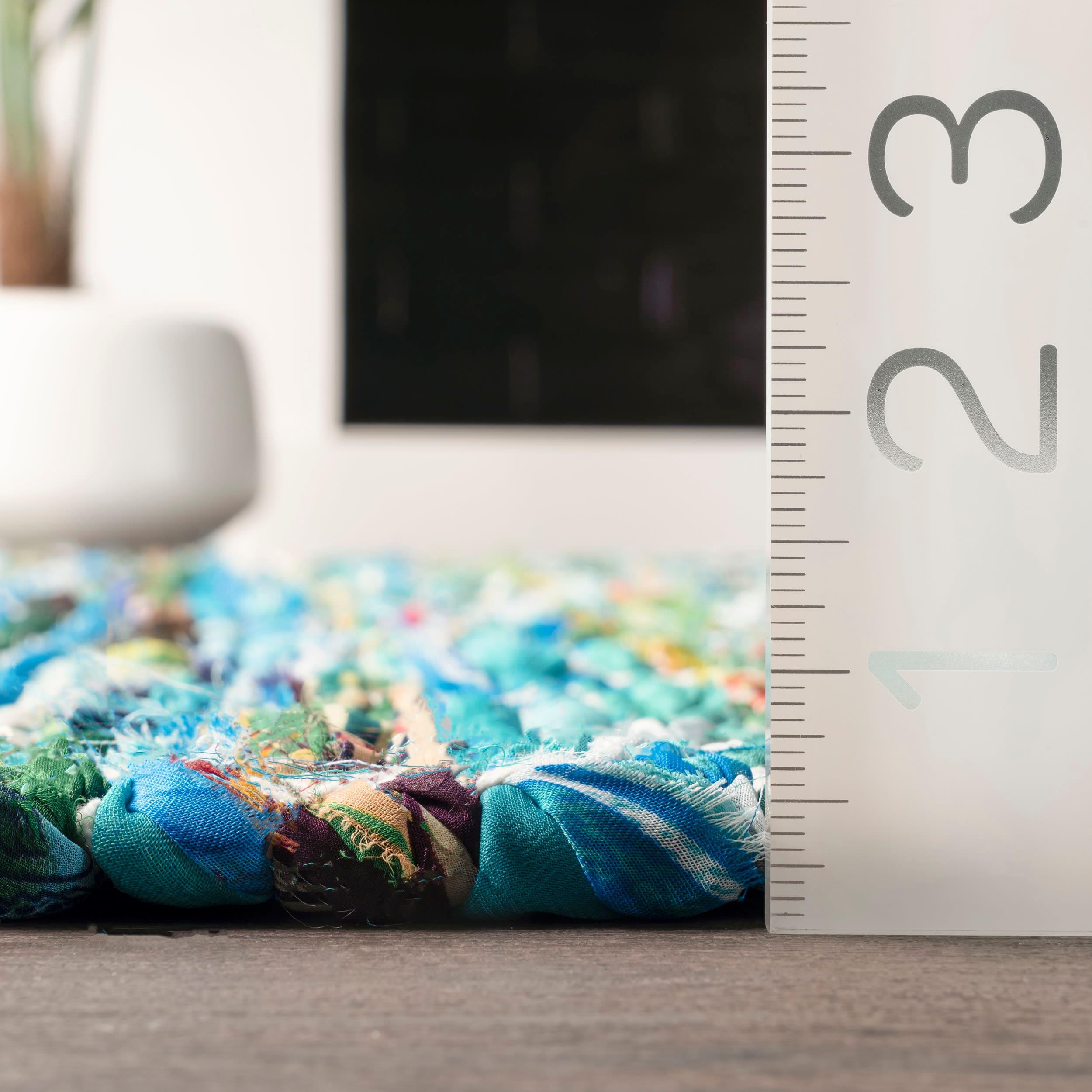 nuLOOM 4'x6' Hand Woven Chevron Rochell Area Rug Green: Contemporary Low Pile Indoor Rectangle Rug