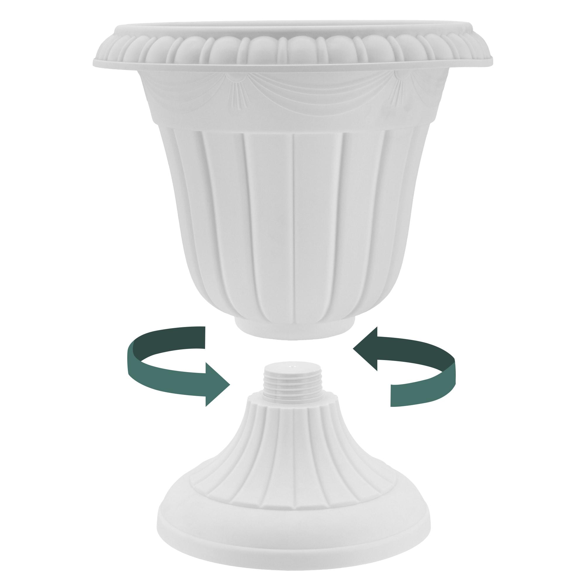 Arcadia Garden Products 10x12" Traditional Plastic Urn, Beige