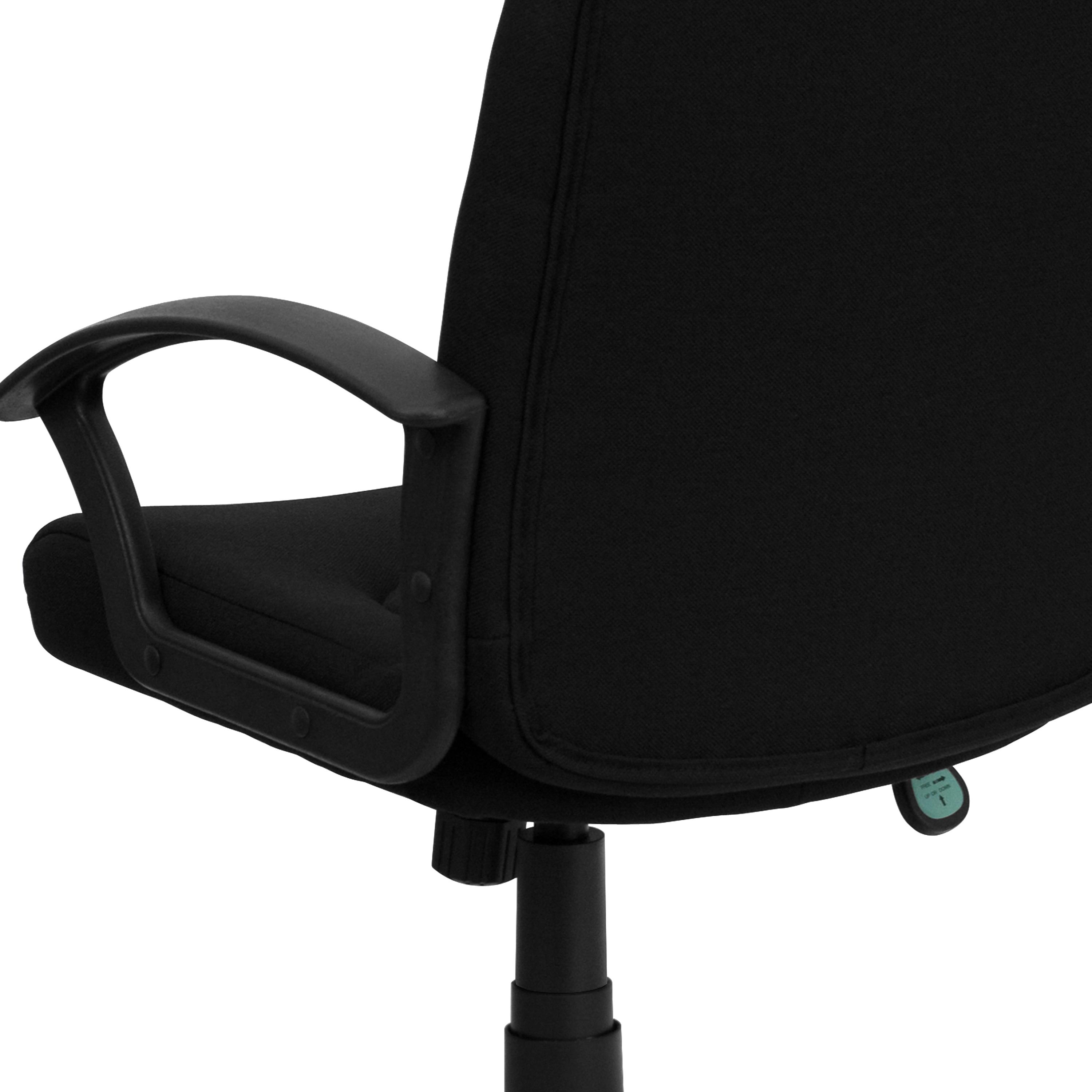 BizChair Indoor Fabric Mid-Back Swivel Office Desk Chair, Black