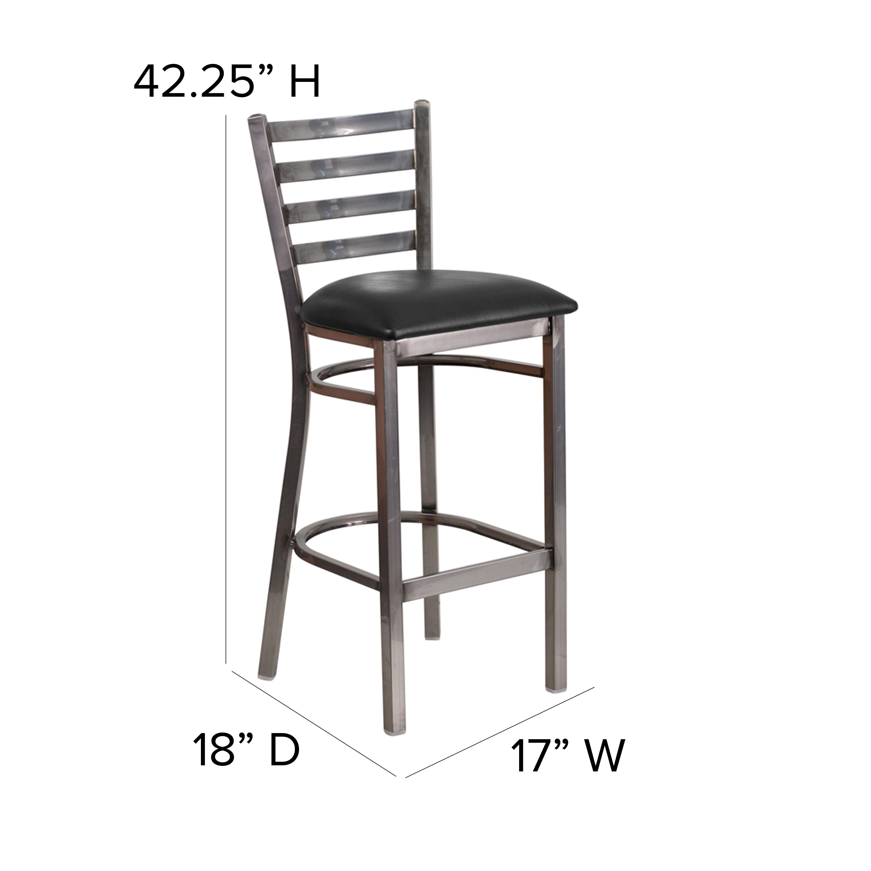 Brixton Hercules Series Ladder Back Metal Restaurant Barstools by Flash Furniture