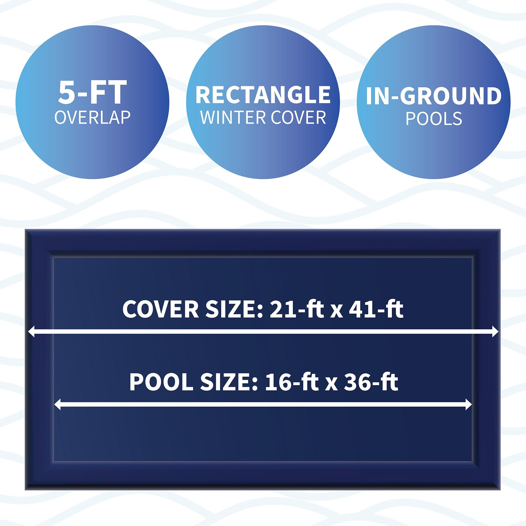 Blue Wave Products 15-Year Rectangular In Ground Pool Winter Cover