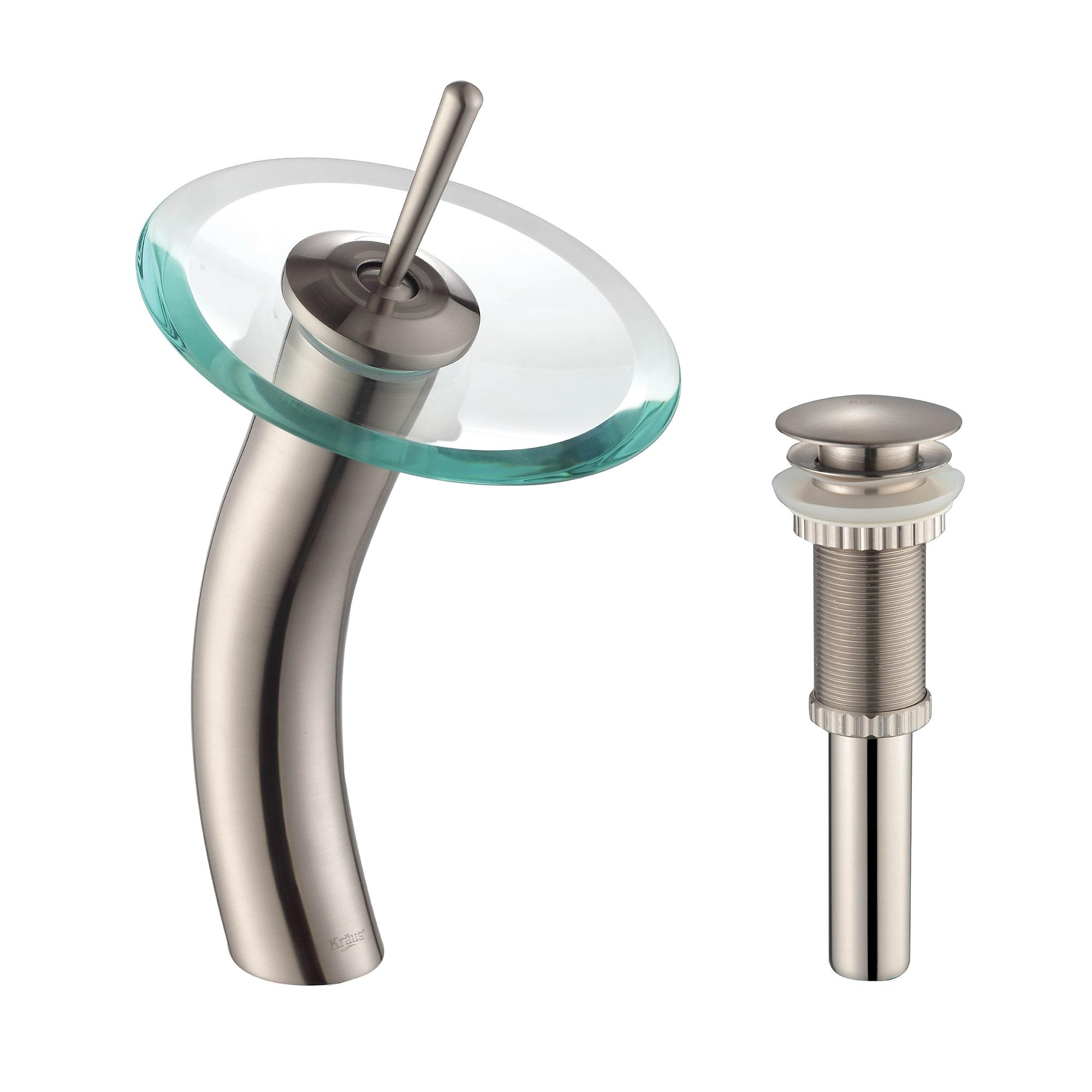 Waterfall Single Hole Single Handle Bathroom Faucet with Drain Assembly