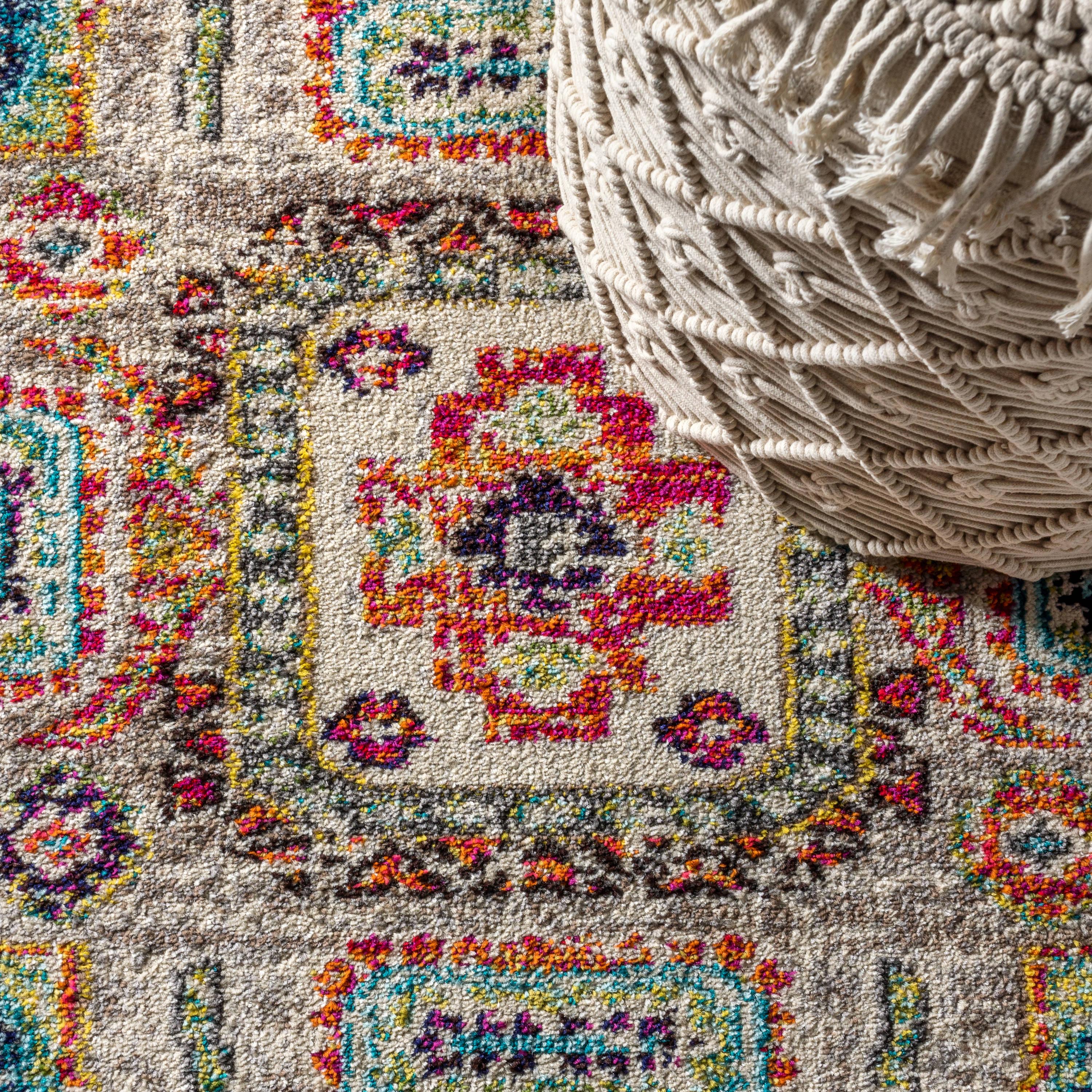 JONATHAN Y Bohemian FLAIR Boho Vintage Medallion Navy/Red 8 ft. x 10 ft. Area Rug