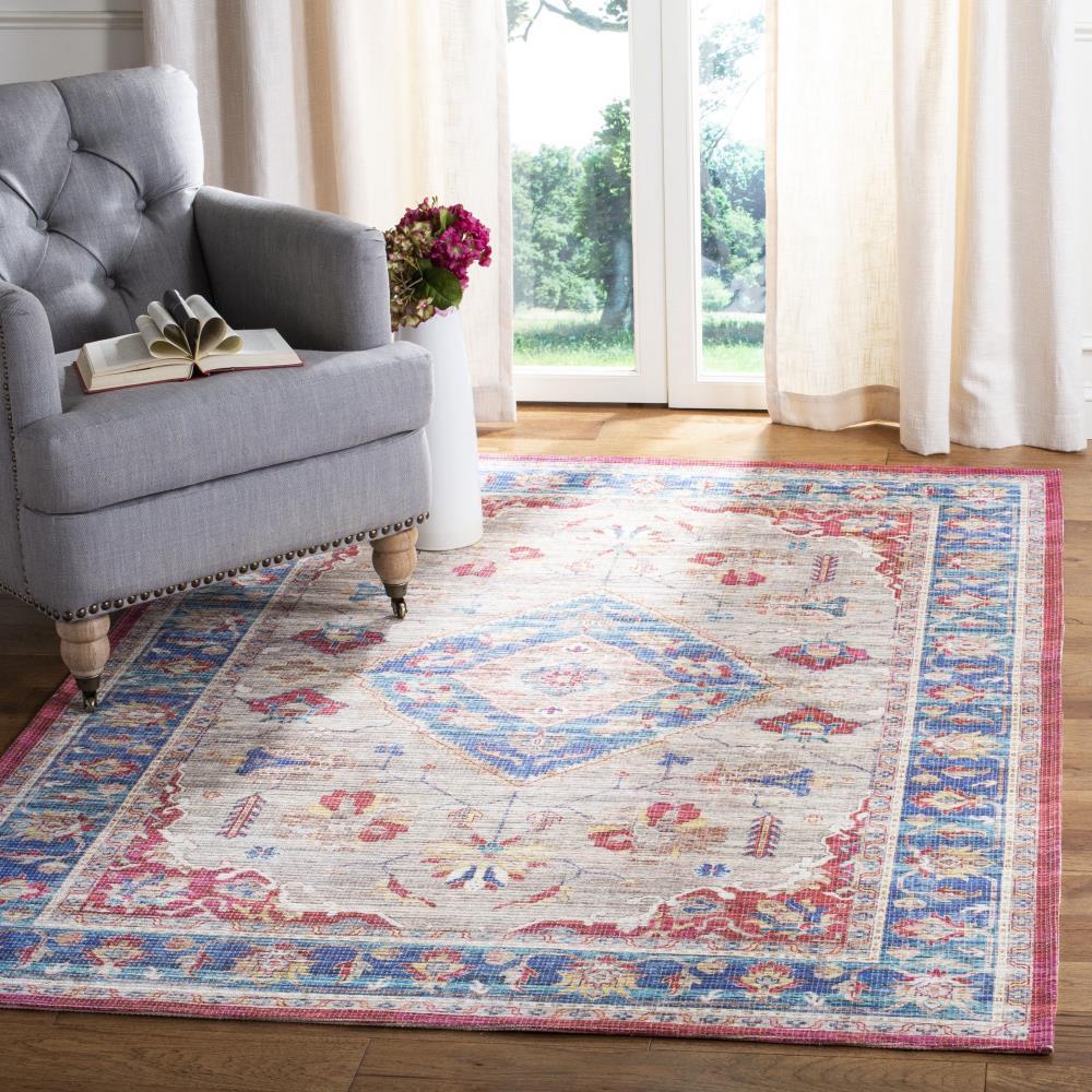 Saffron SFN204 Power Loomed Indoor Area Rug - Rust/Ivory - 5'x8' - Safavieh
