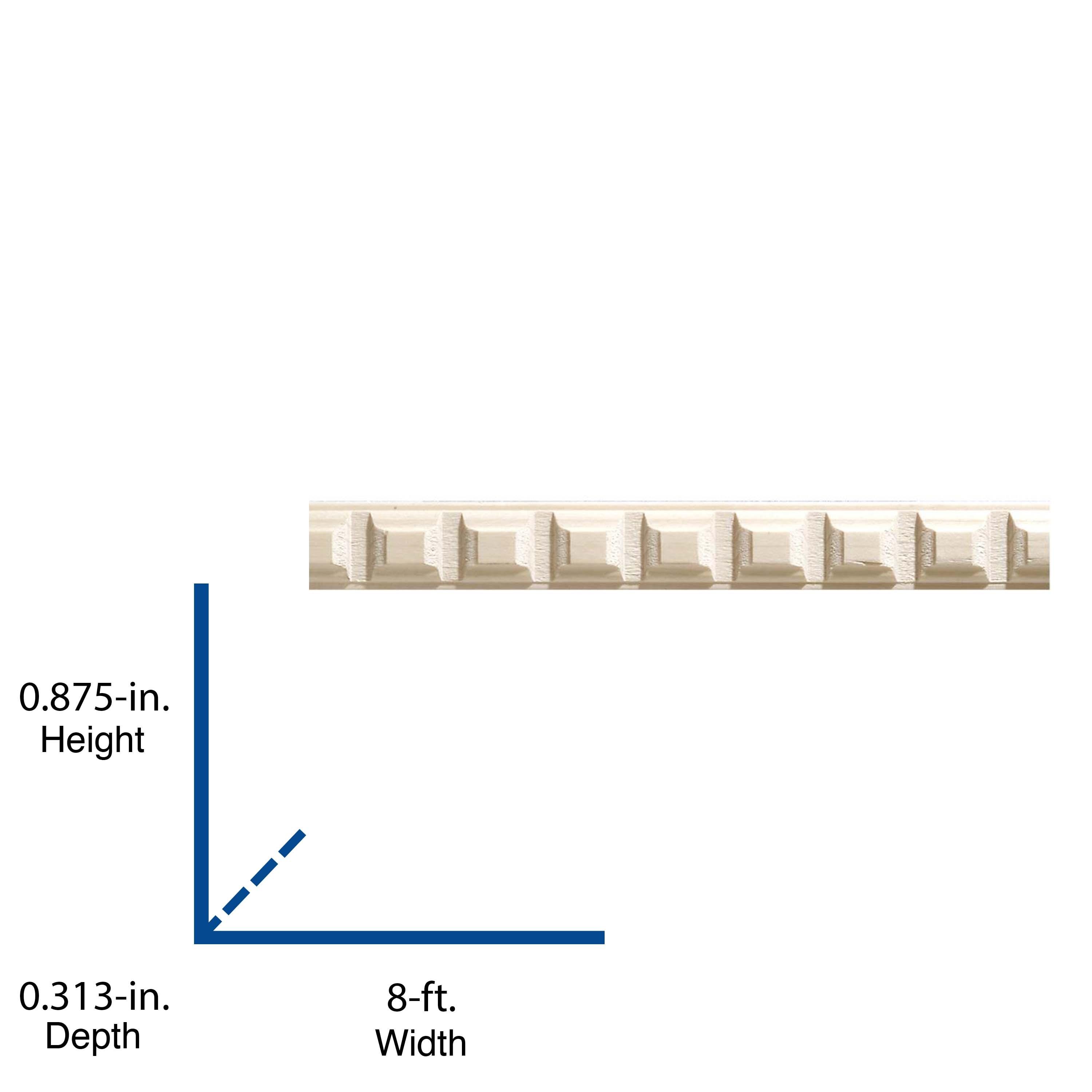 0.88'' H x 96'' W x 0.32'' D Wood Chair Rail
