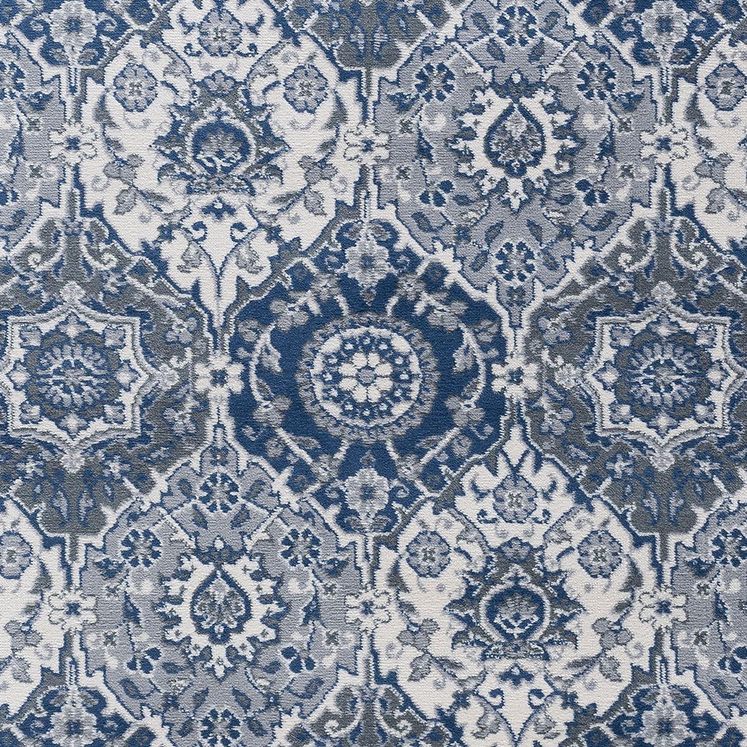 Tayse Madison Area Rug MDN3607 Traditional Navy Rings Repeat 2' x 3' Rectangle